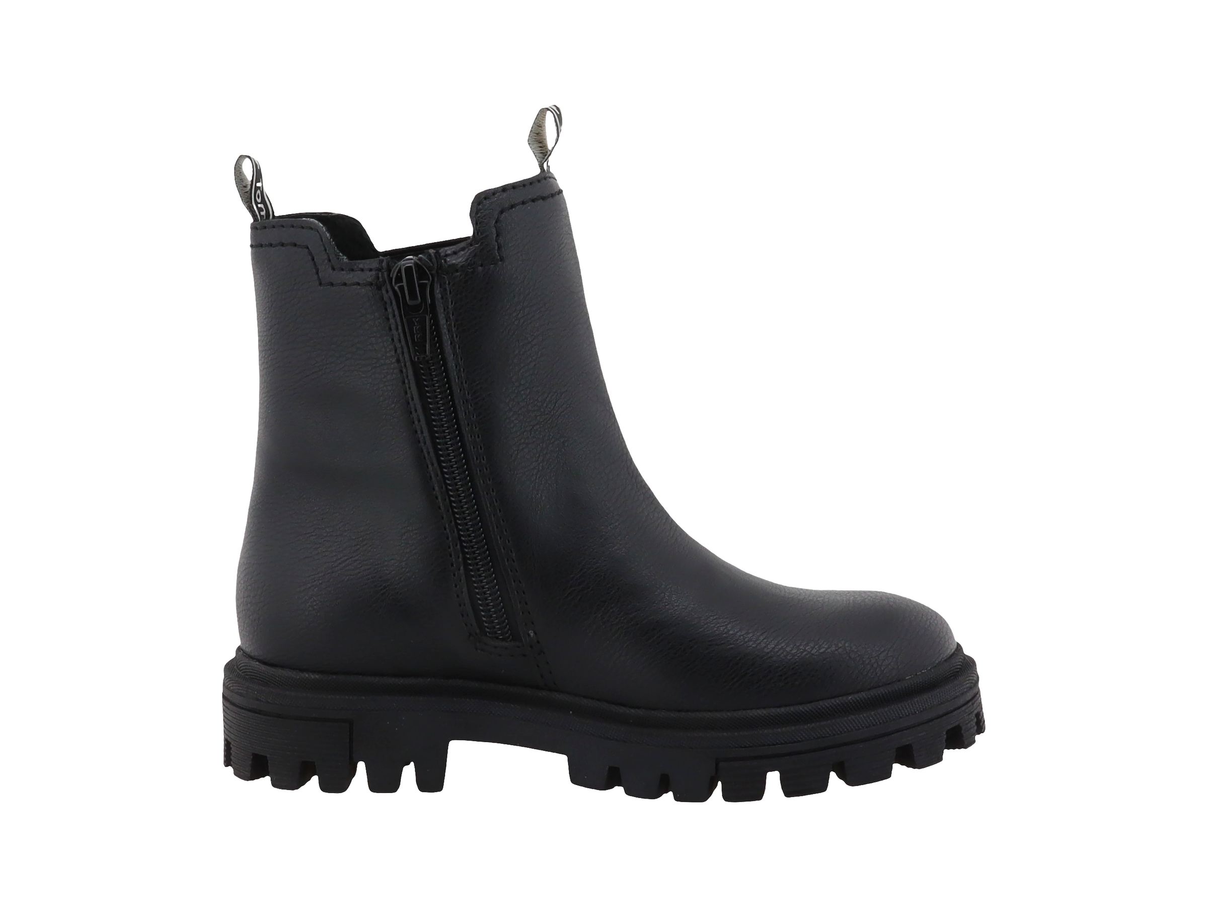 TOM TAILOR Chelseaboots  Blockabsatz, Stiefelette mit logobedruckten Anziehlaschen