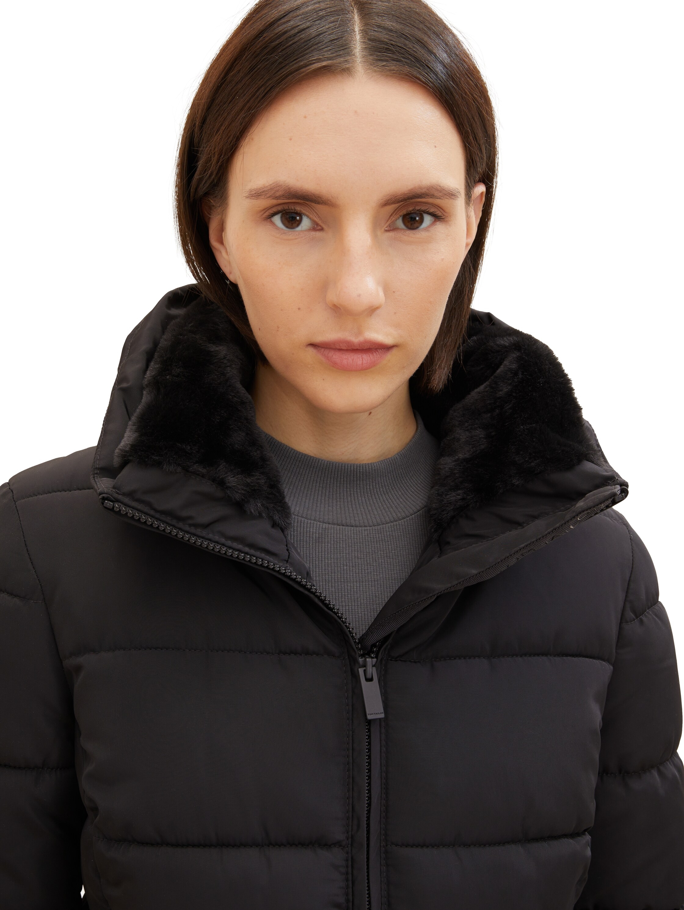 TOM TAILOR Steppjacke, mit Kunstfellbesatz