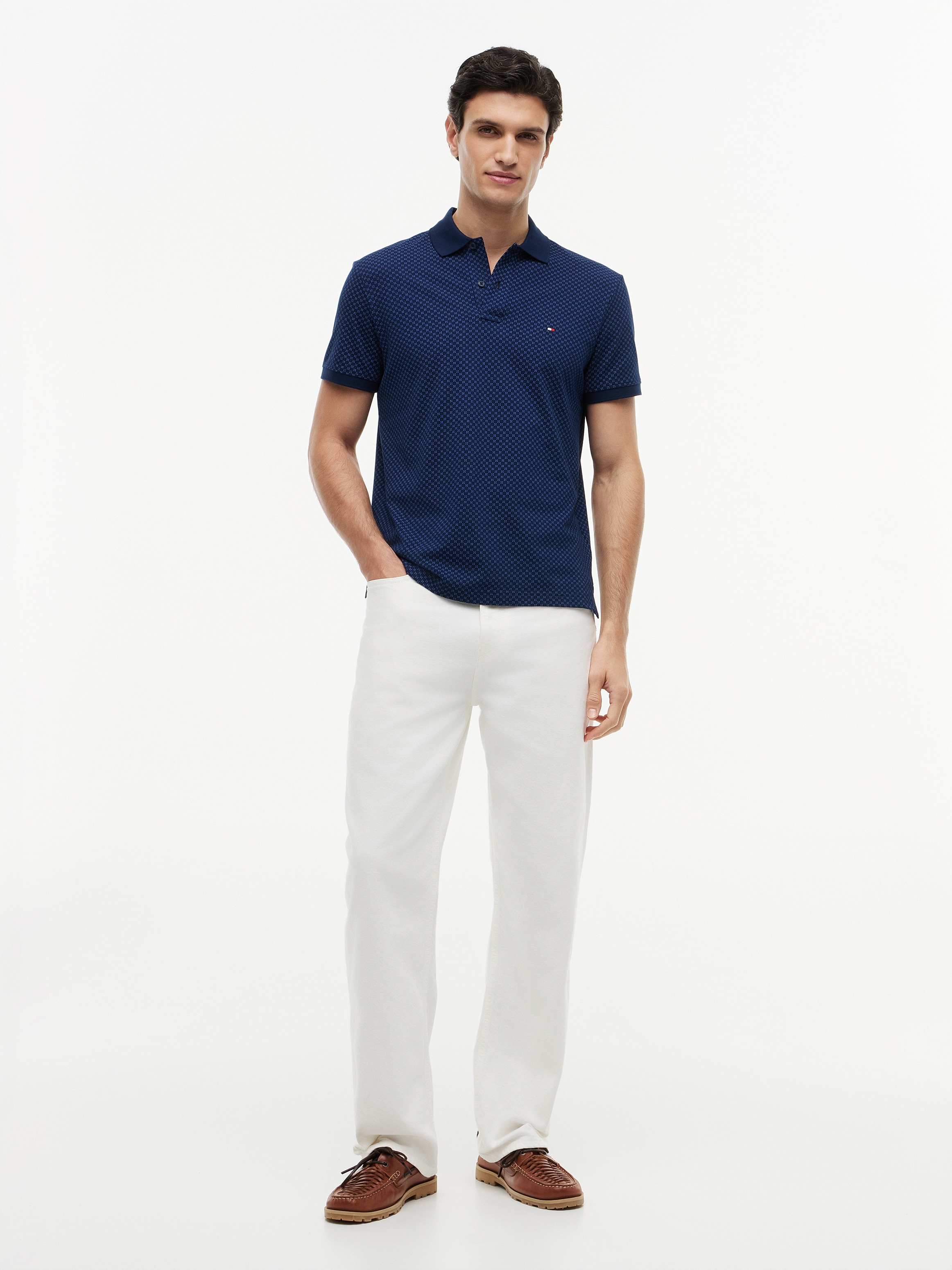 Tommy Hilfiger Poloshirt »MICROPRINT PIQUE« mit geometrischem Muster, regular fit