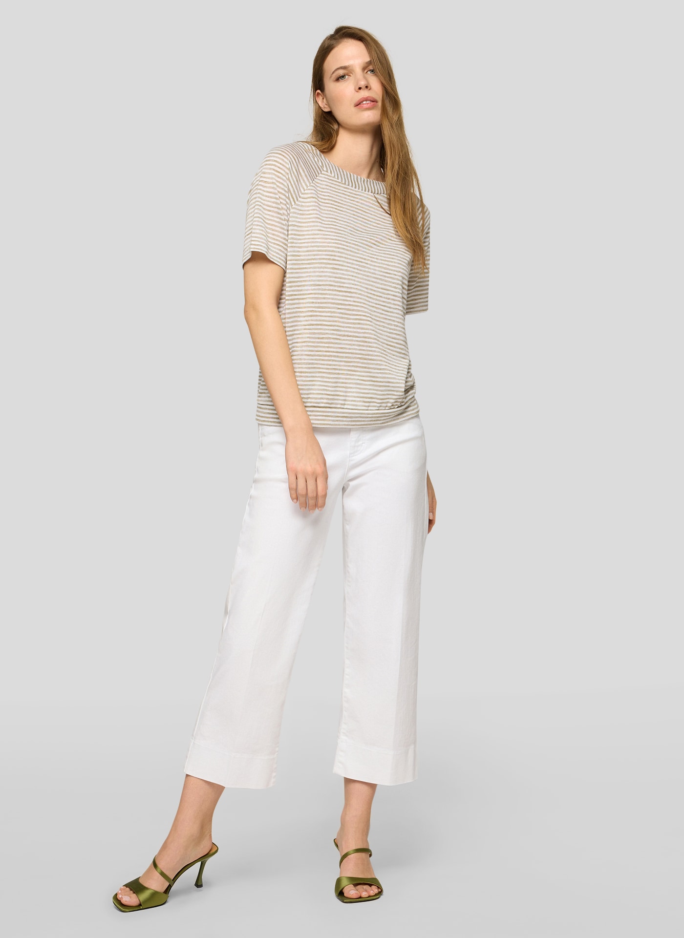 Rabe Kurzarmshirt im Streifen-Look und mit Rundhals