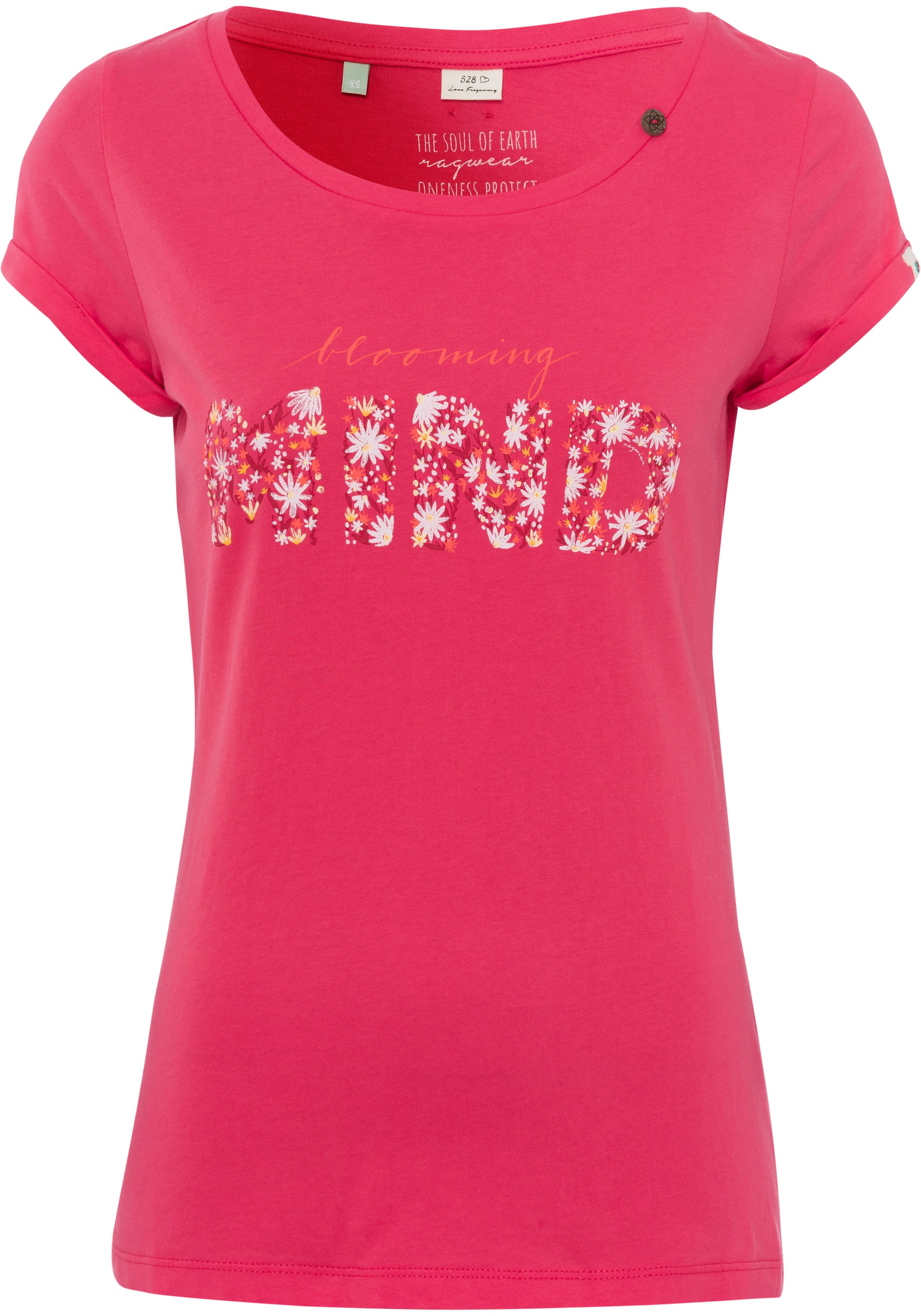 Ragwear T-Shirt »FLORAH MIND ORGANIC«, mit Statement-Print Blooming Mind