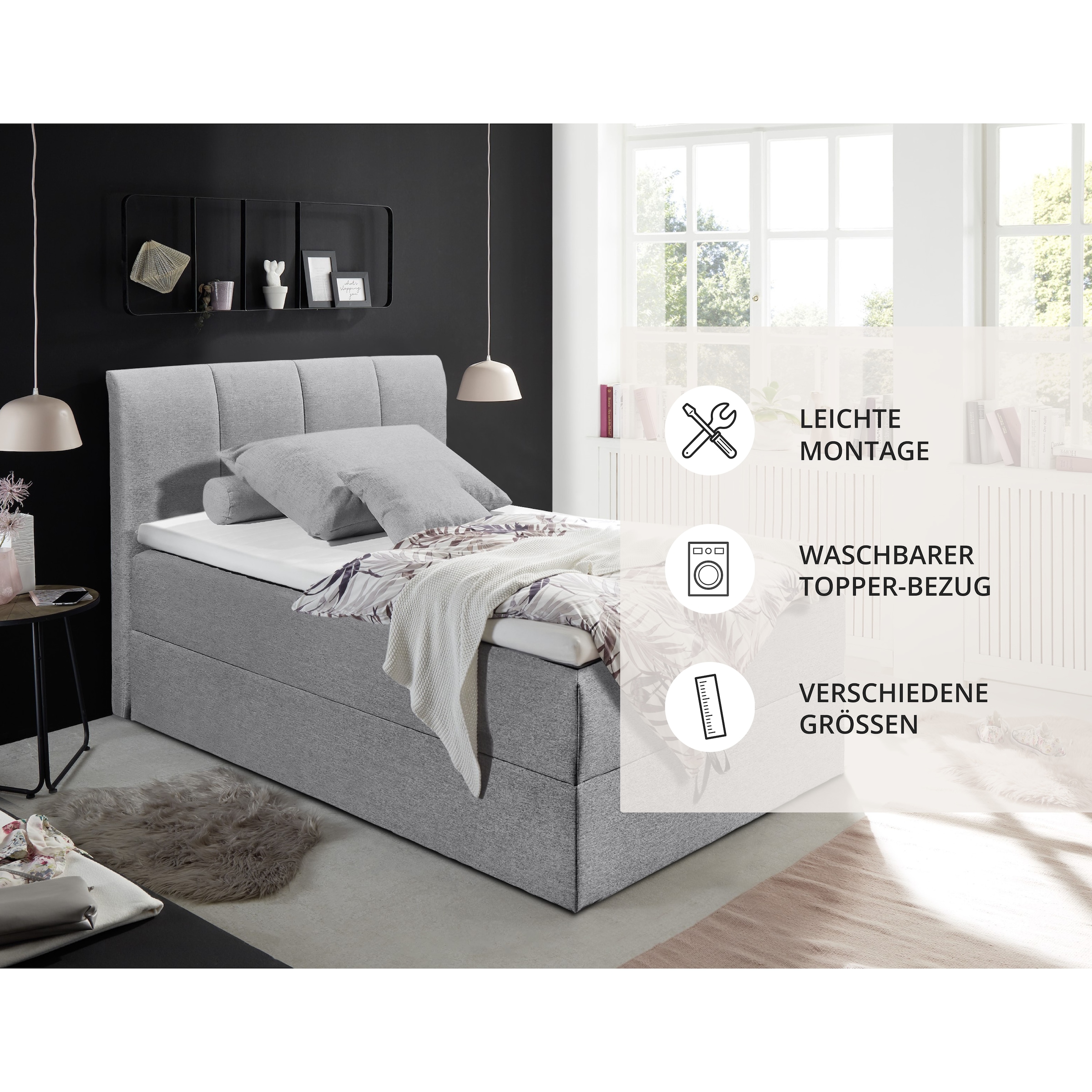 ED EXCITING DESIGN Boxbett »"Granada" OTTOs Choice, Topseller inkl. Bettkasten und Topper« erhältlich in den Größen 120x200cm & 180x200cm