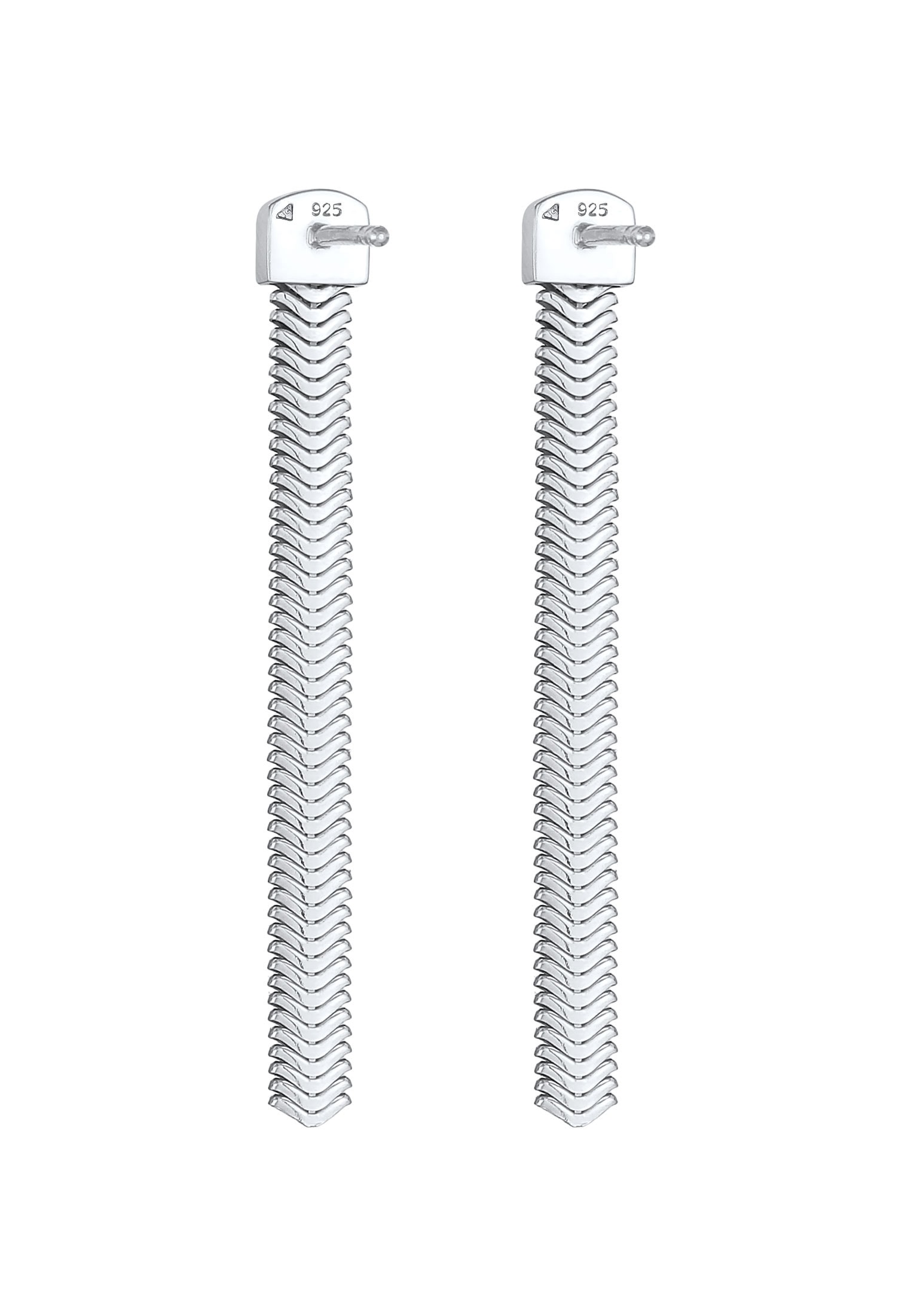 Elli Premium Paar Ohrstecker »Ohrringe Hänger Kette Fischgräte Trend 925 Silber«