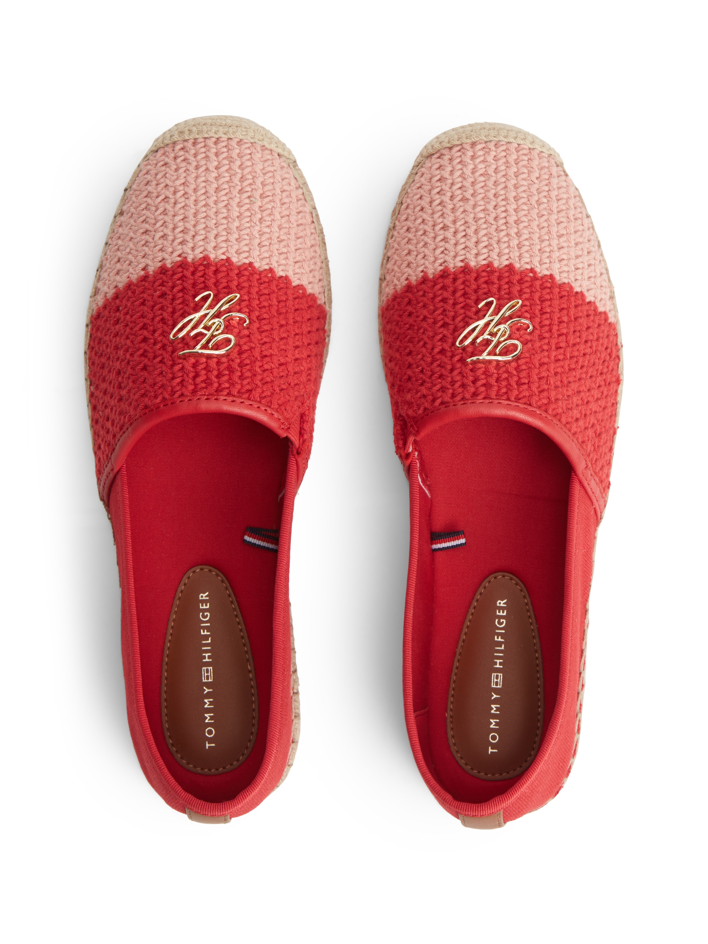 Tommy Hilfiger Espadrille »TH SCRIPT CROCHET ESPADRILLE«  Schlupfschuh, Sommerschuh, mit TH-Schmuckelement, schmale Form