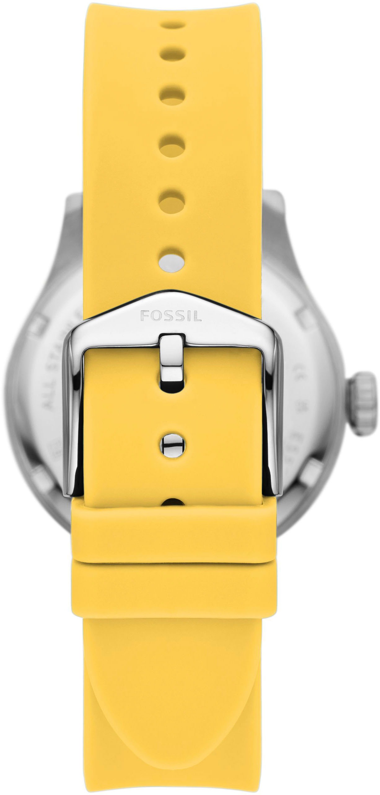 Fossil Quarzuhr »FB-01«, Armbanduhr, Damenuhr, Datum, Silikonarmband, bis 10 bar wasserdicht