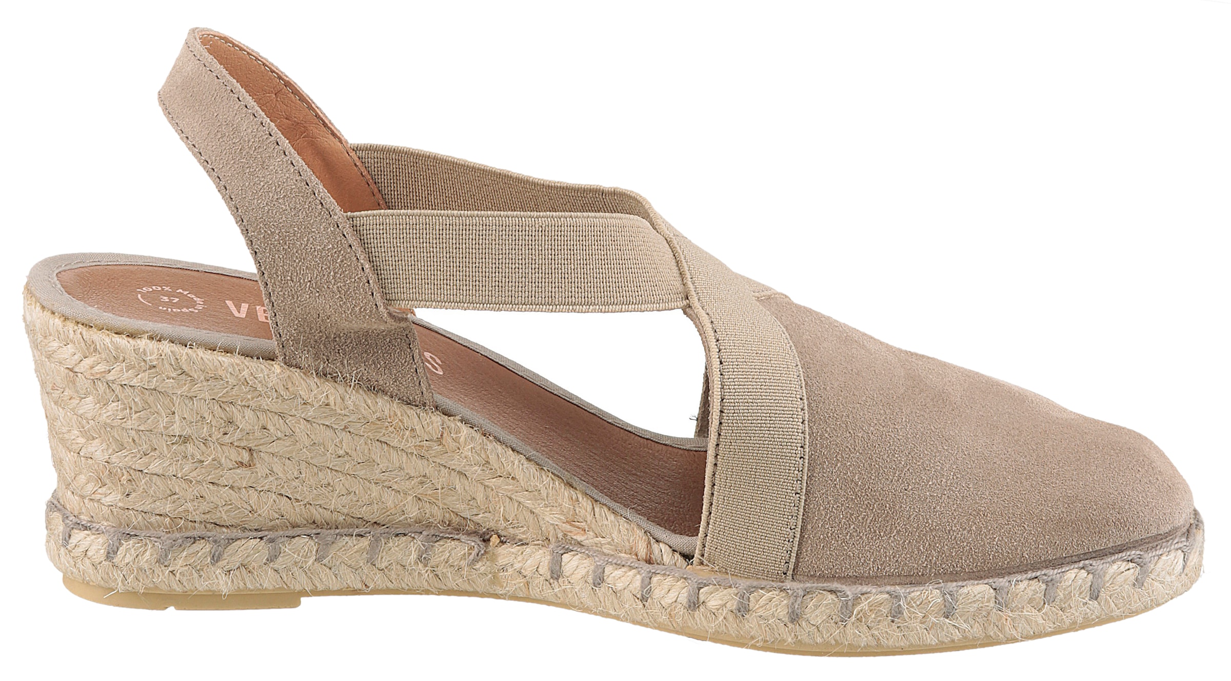 VERBENAS Keilsandalette »Milena Serraje«, Sommerschuh, Riemchensandale, Urlaubschuh, Keilabsatz mit Juterahmen