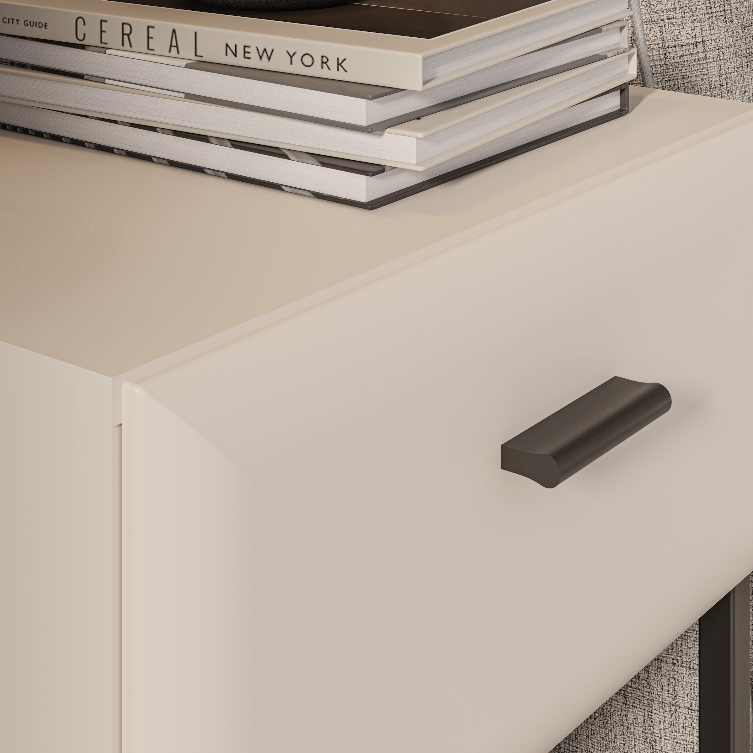 FORTE Nachtkommode »Akihisa mit Schubkasten und Metallfüßen« B/H/T 45,2/54,6/38 cm, Metallfüße, Schubkasten