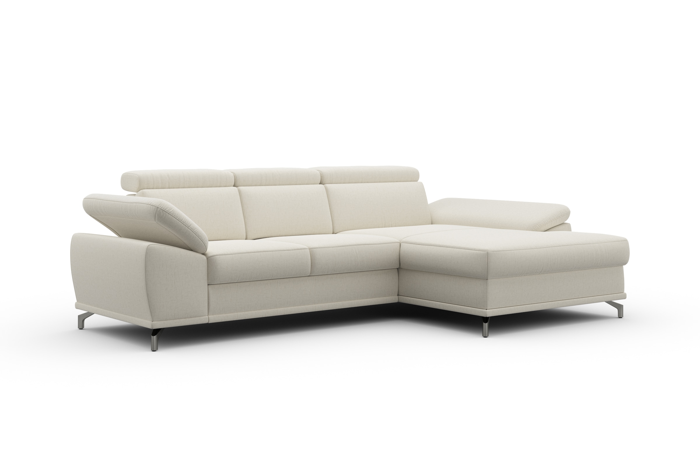 sit&more Ecksofa »Cabrio L-Form, B: 295 cm, mit Sitztiefen-, Arm- & Kopfteilverstellung«, 2 Nierenkissen, Federkern, optional Bettfunktion und Stauraum