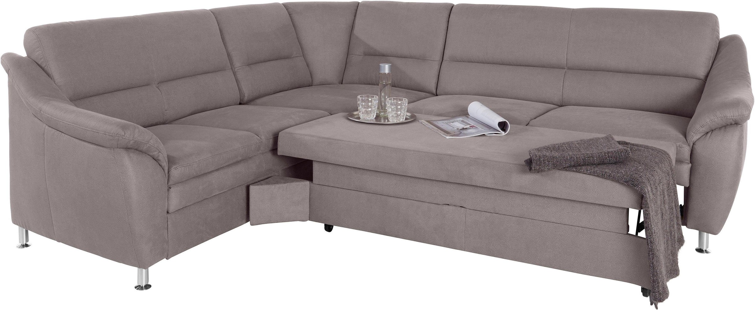 Places of Style Ecksofa »Cardoso L-Form«, mit Trapezecke für mehr Sitzkomfort, wahlweise auch mit Bettfunktion