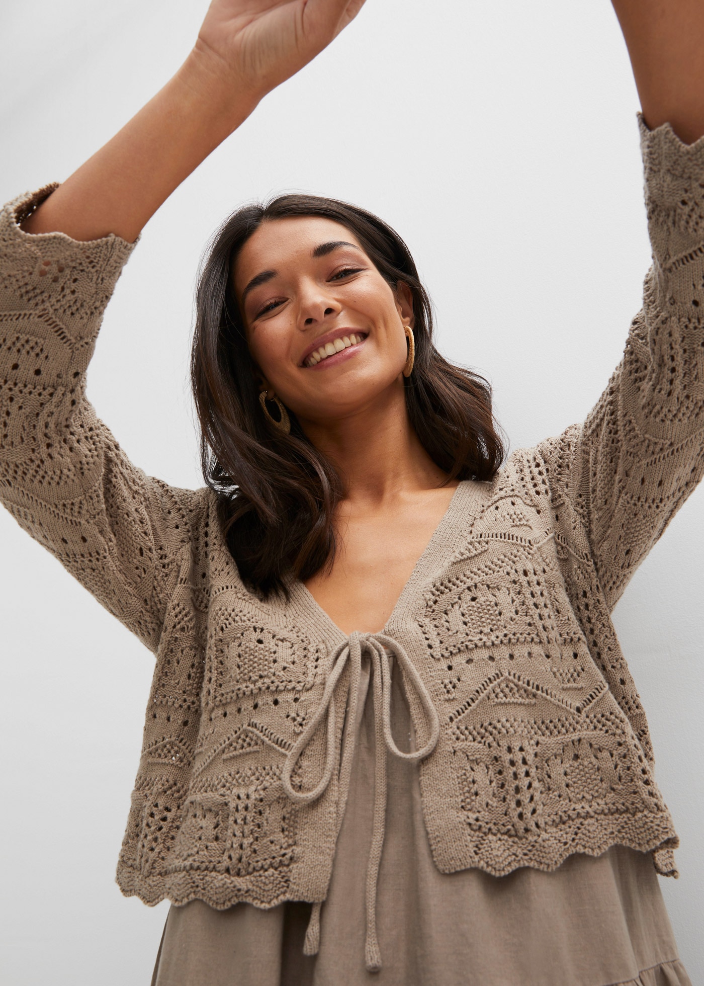 bonprix Ajourstrickjacke »Ajour-Bolero«, Ajour-Bolero
