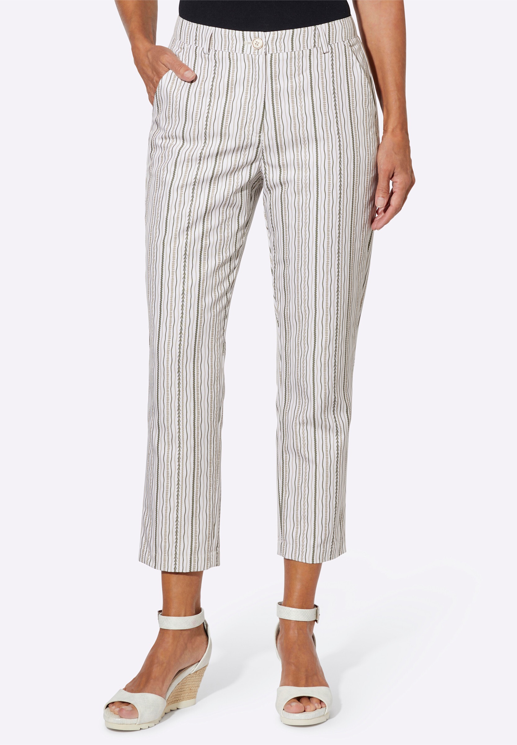 Sieh an! Stoffhose »7/8-Hose 7/8-Hose mit Streifen-Druck«