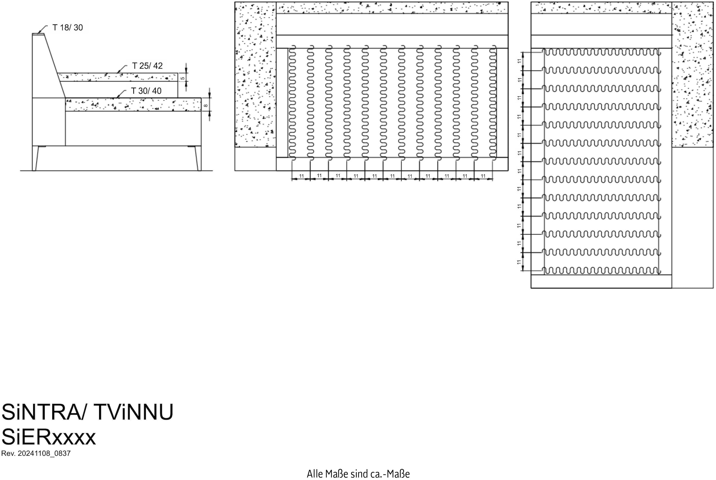 andas Sitzgruppe »TVINNU, Polsterecke L-Form, Schlaffunktion, mit Hocker«, (Set, 2 tlg.), stellbar zum Schlafsofa (Krokodilverbinder)