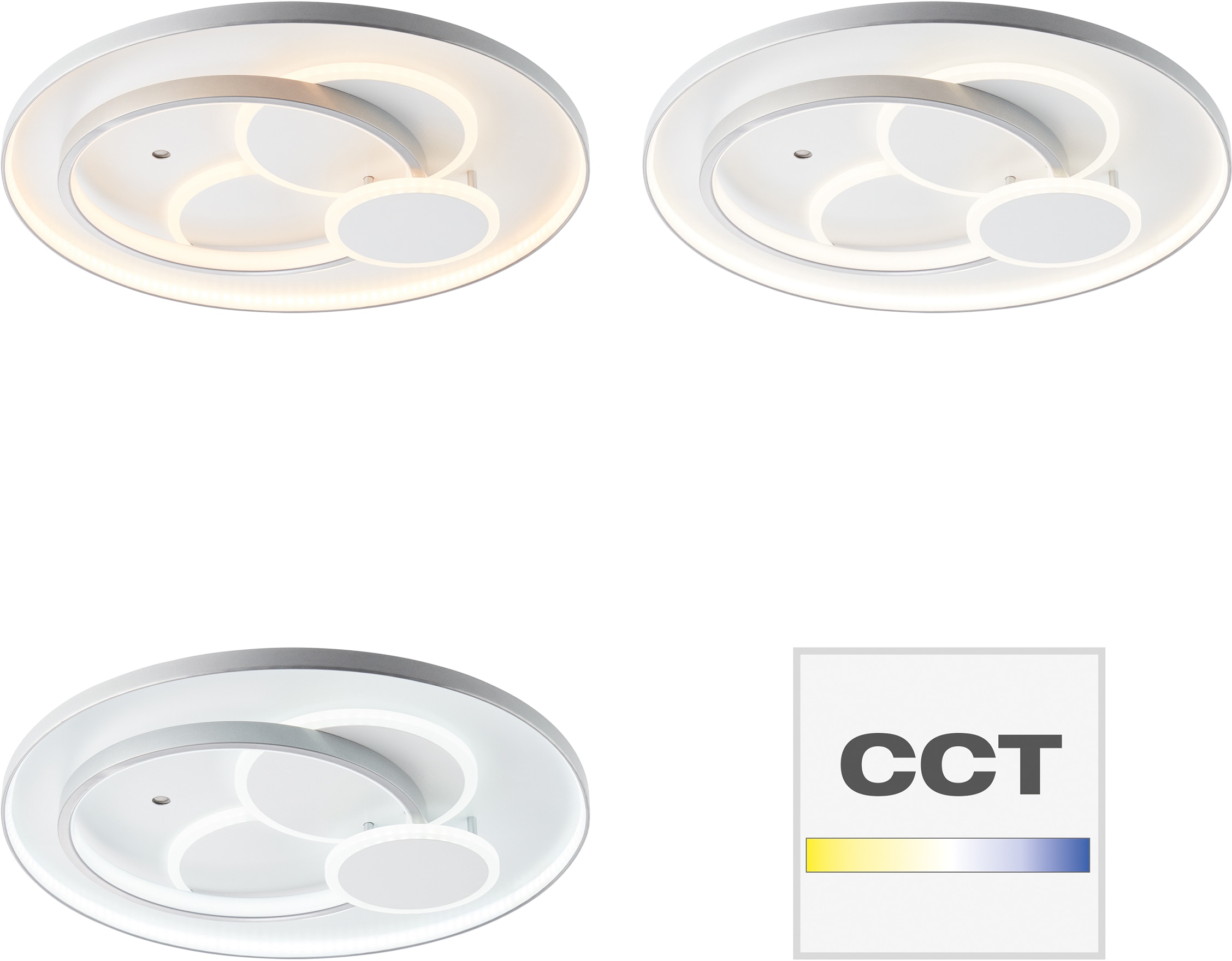 Brilliant LED Deckenleuchte »Circon«, 1 flammig, Leuchtmittel LED-Modul | LED fest integriert, Ø 50 cm, dimmbar, CCT, Fernbedienung, 5200 Lumen, Metall, titanfarben