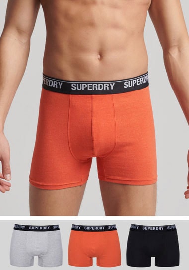 Superdry Herren Langer Boxer »SD lg Boxer web wb 3x« 3er-Pack in bunt, Größe XXL