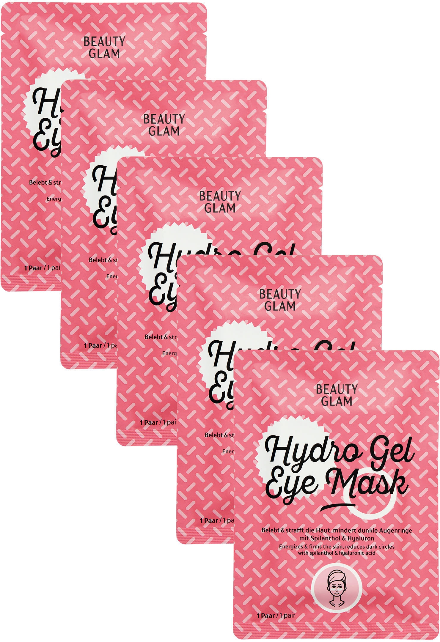 Gesichtsmasken-Set »Beauty Glam Hydro Gel Eye Mask«, (Set, 5 tlg.)