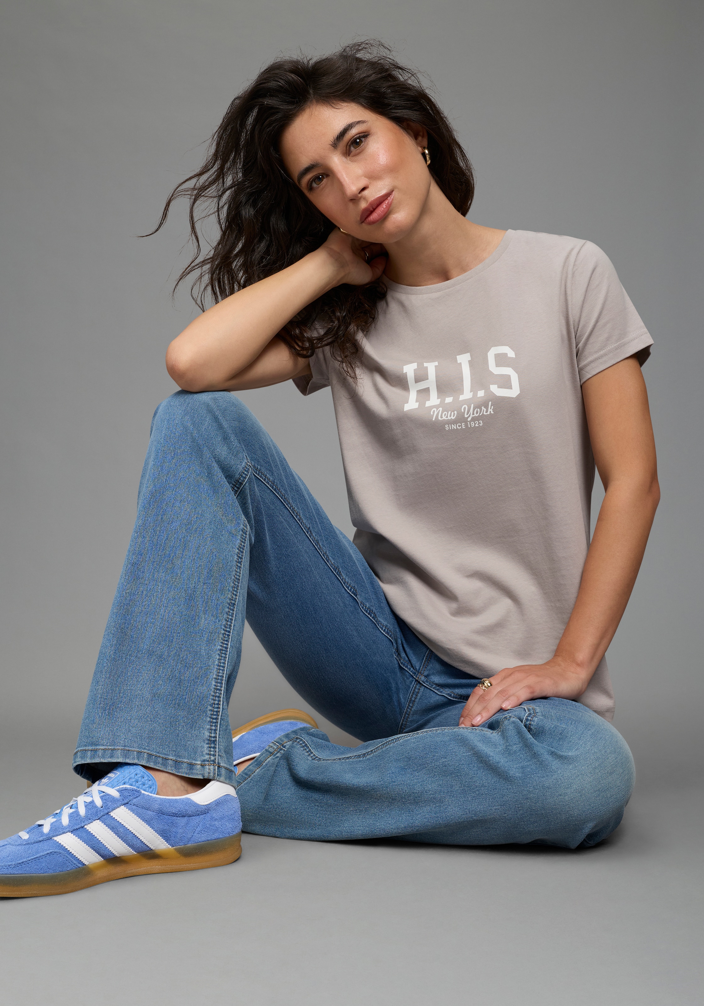 H.I.S T-Shirt bedruckt,  für die Freizeit,  aus Baumwolle