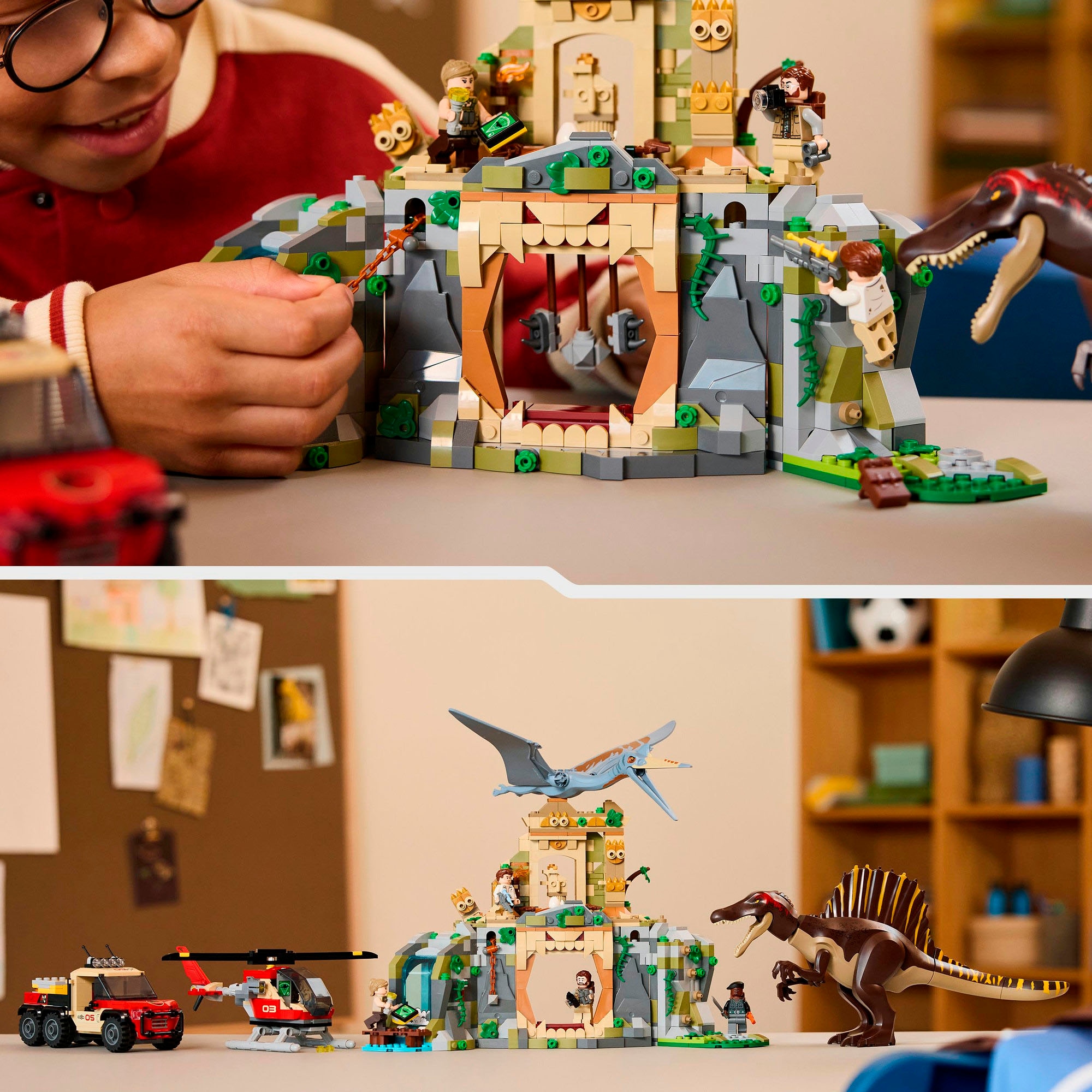 LEGO® Konstruktionsspielsteine »Spinosaurier & Quetzalcoatlus: Hubschrauber-Einsatz (76976)«, (984 St.), LEGO Jurassic World; Made in Europe