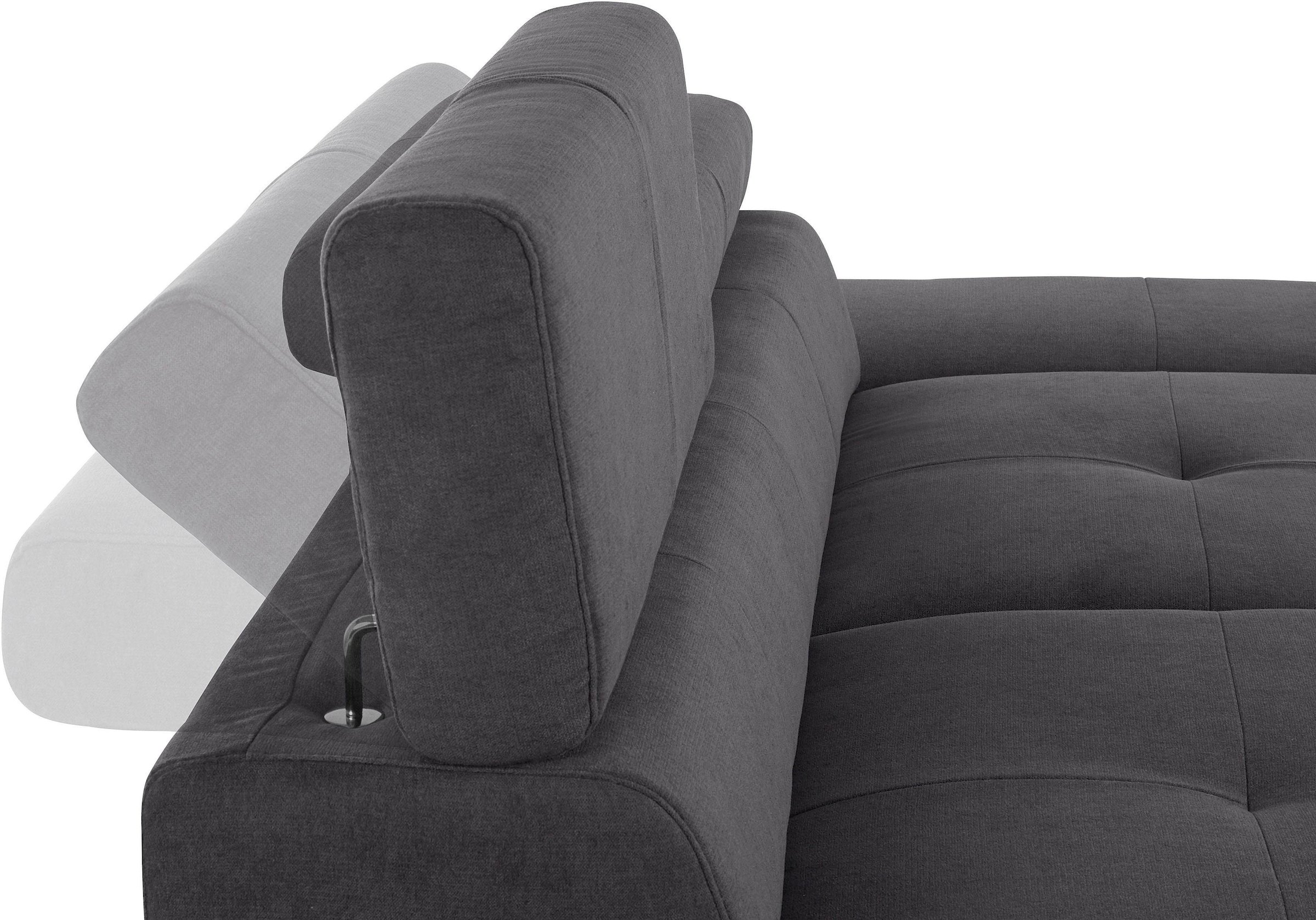 COTTA Polstergarnitur »Enterprise«, (Set), Set bestehend aus 2,5-Sitzer mit Arm- & Kopfteilverstellung & Hocker