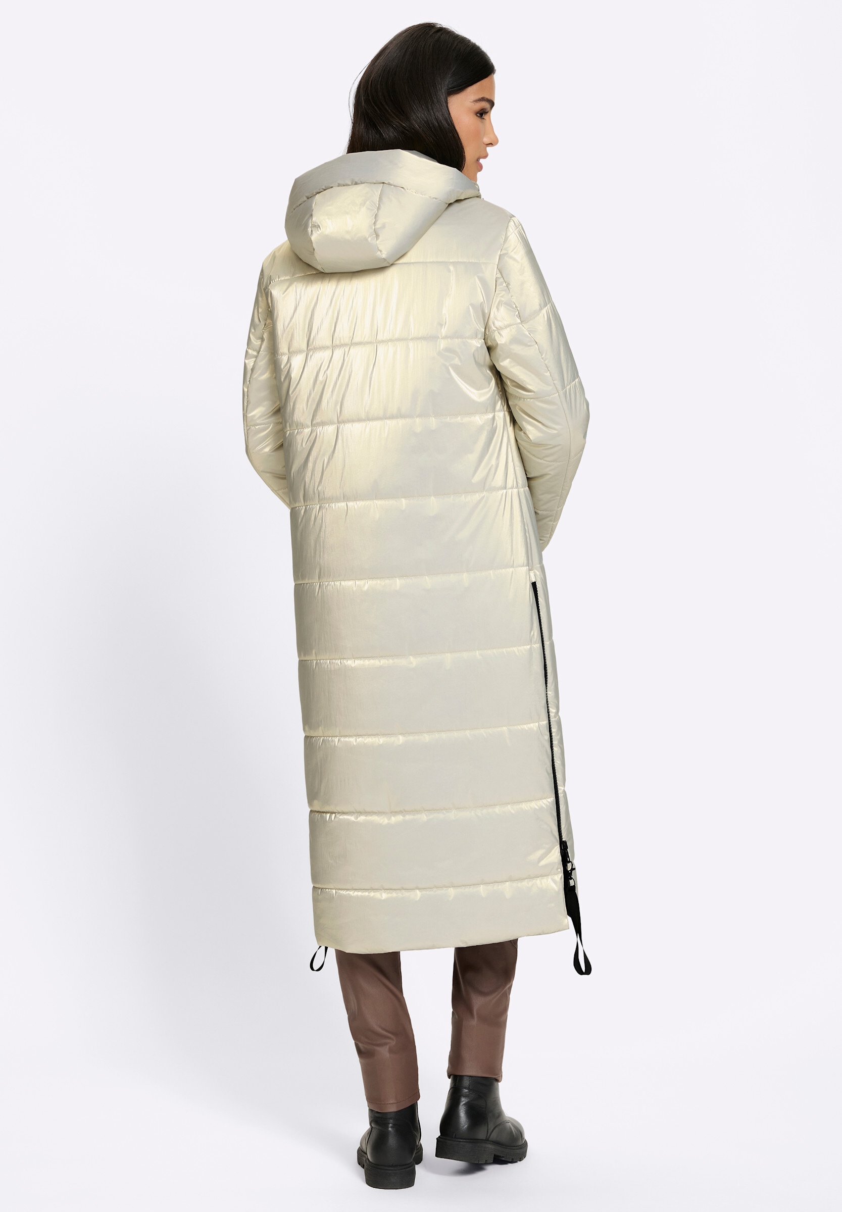 heine Langjacke »Steppmantel Steppmantel in Metallic-Optik« mit Kapuze