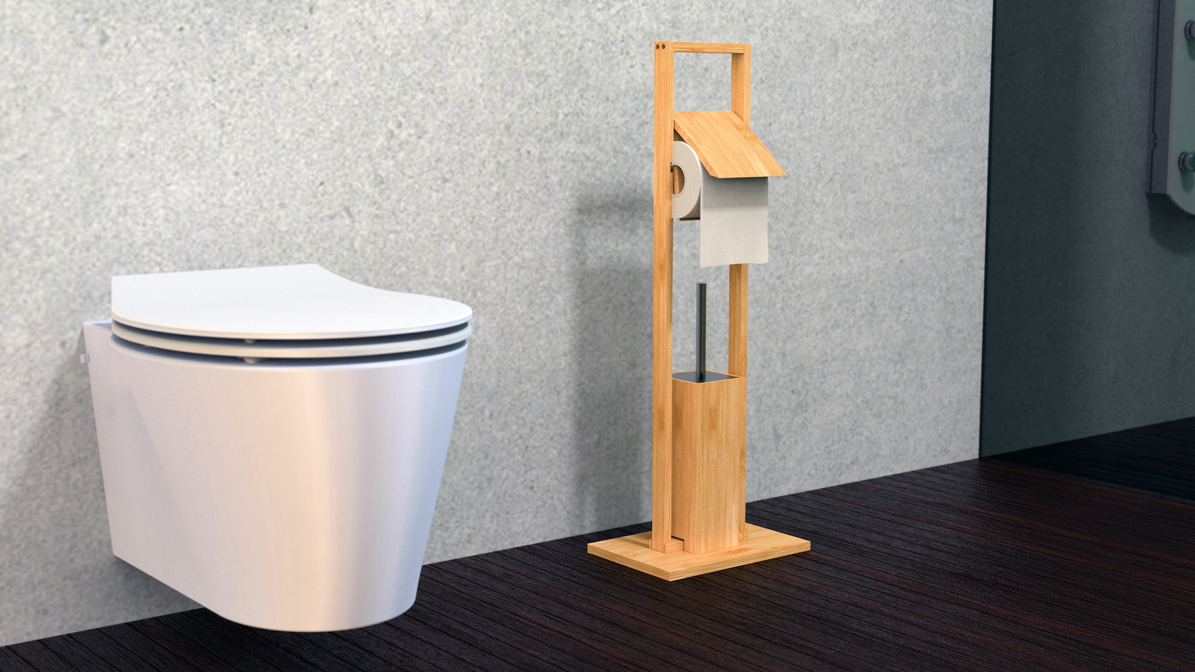 Eisl WC-Garnitur »Bambus«, OTTO bei Bambus, Holz, Standgarnitur WC aus Papier kaufen mit Toilettenbürste Halterung