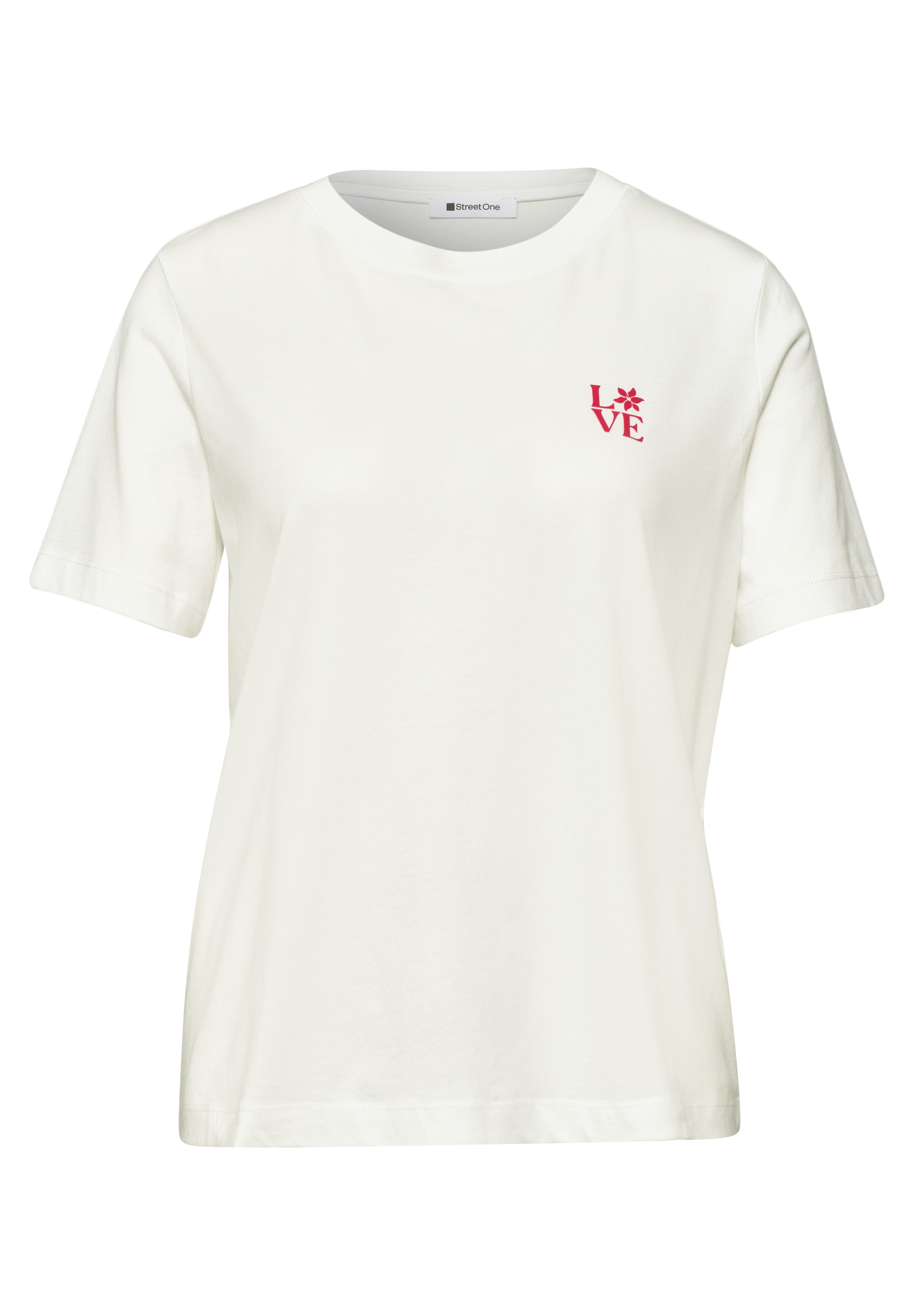 STREET ONE Kurzarmshirt Sommershirt mit Rundhals und Printdetail