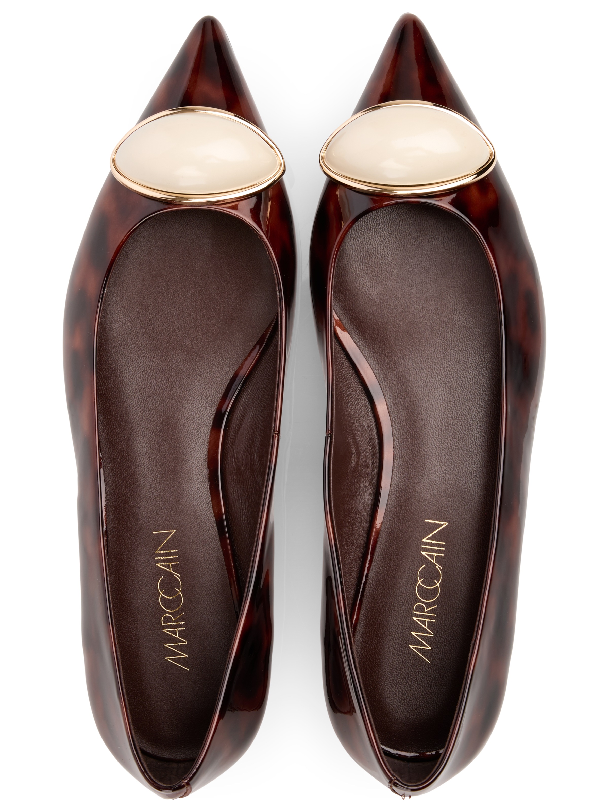 Marc Cain Ballerina  Blockabsatz, Pumps mit edlem Schmuckstein