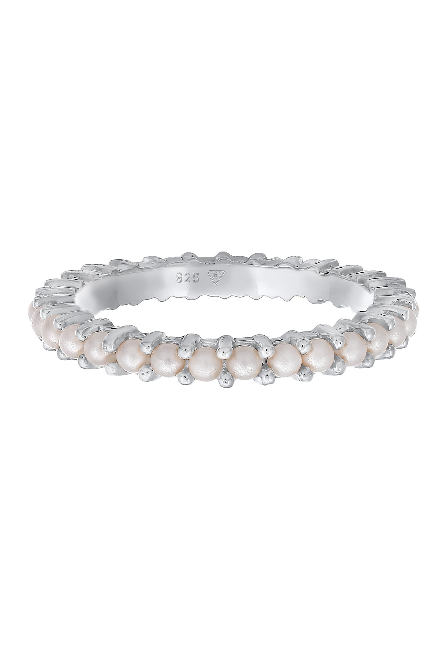 Elli Perlenring »Ring Bandring Memoire Glasperle 925 Sterling Silber«