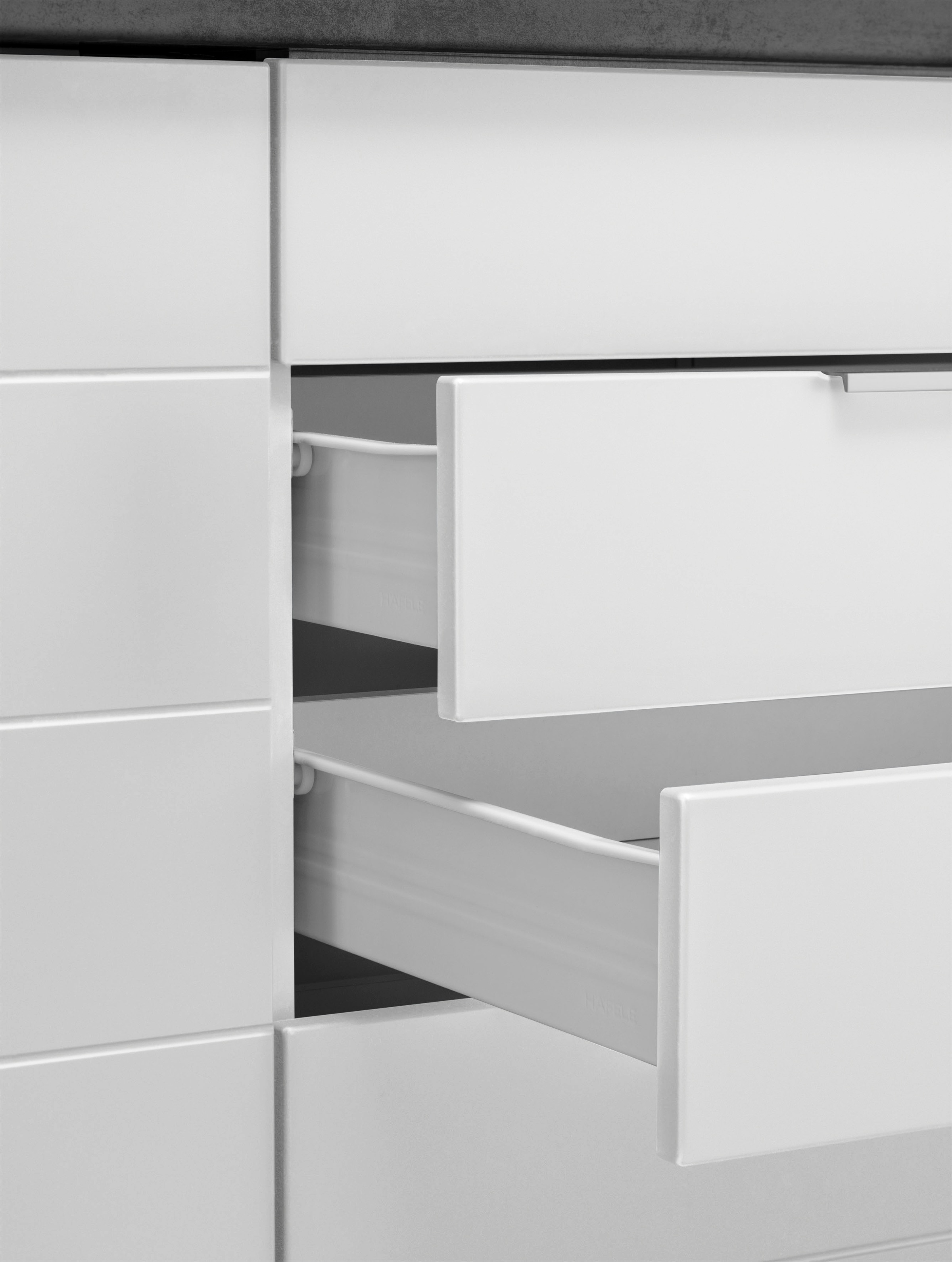 KOCHSTATION Küchenzeile »KS-Luhe« 330 cm breit, wahlweise mit oder ohne E-Geräten, gefräste MDF-Fronten