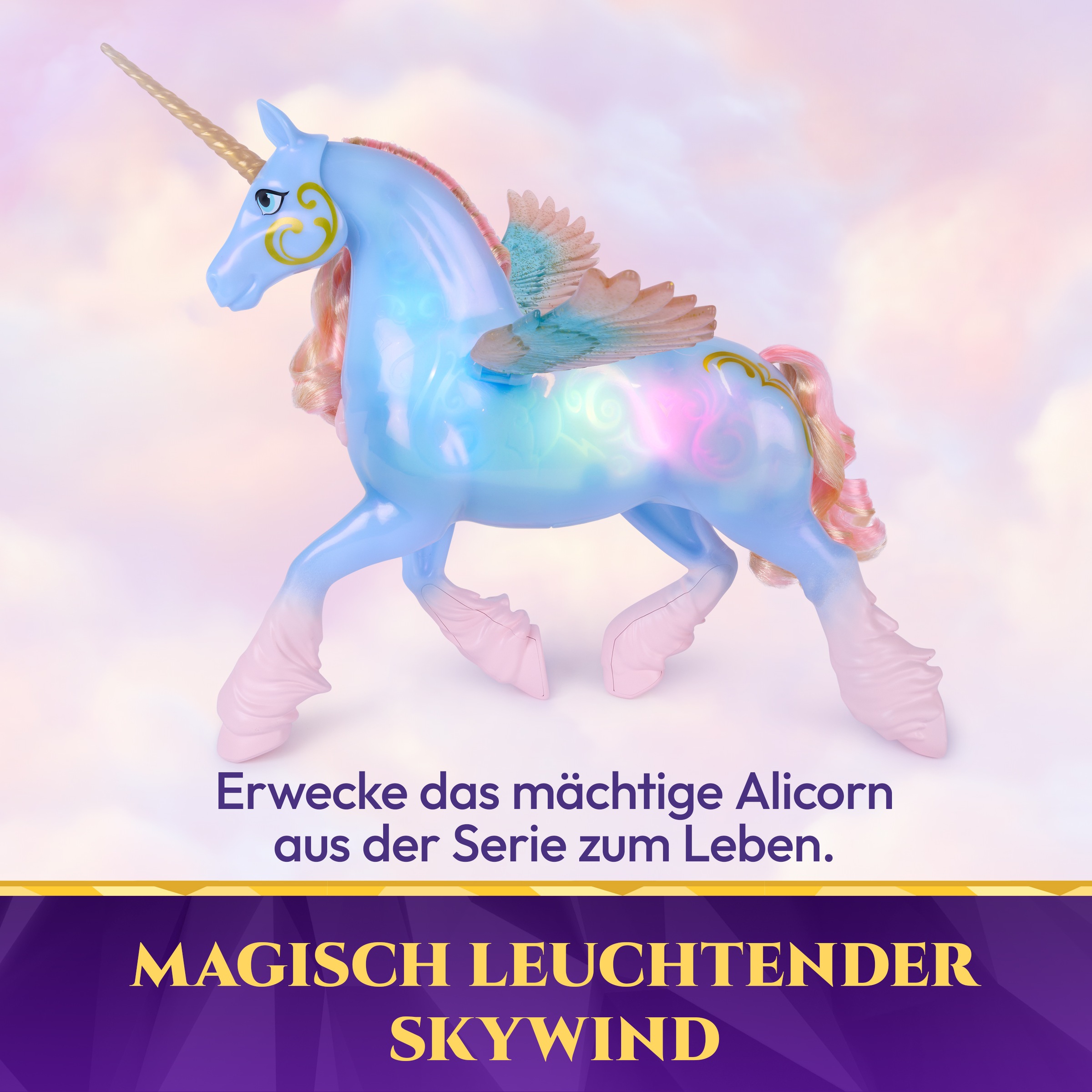 Spin Master »Unicorn Academy - Glow Magic Skywind, interaktives Einhorn« mit Licht und Sound
