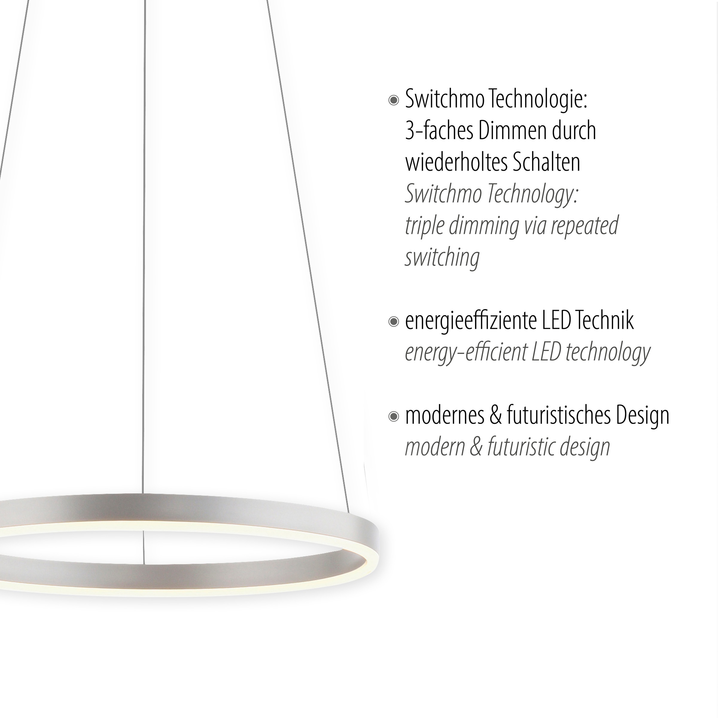 JUST LIGHT Pendelleuchte »RITUS«, 1 flammig, Leuchtmittel LED-Board | LED fest integriert, LED, dimmbar, Switchmo