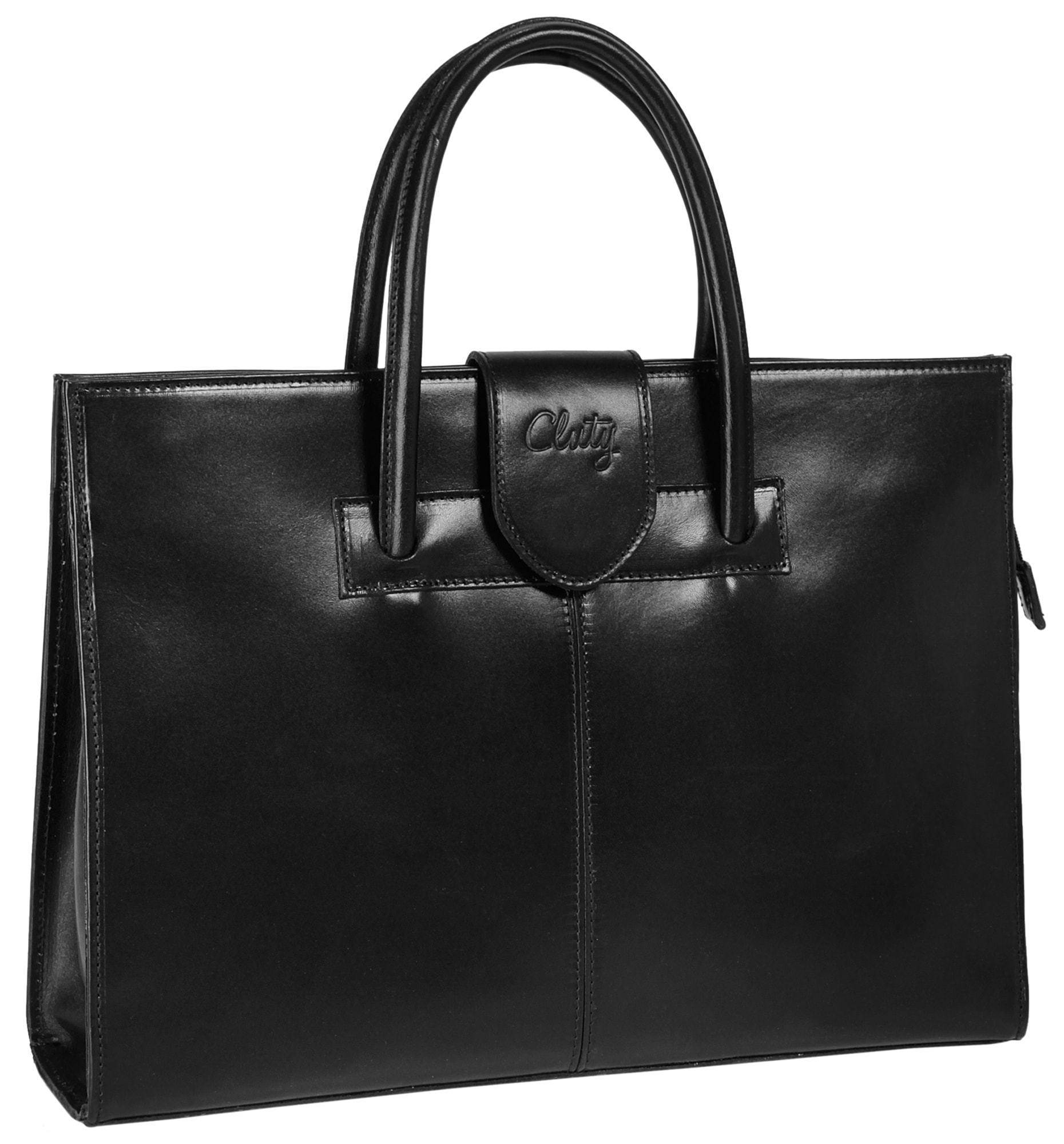 Cluty Henkeltasche, echt Leder, Made in Italy