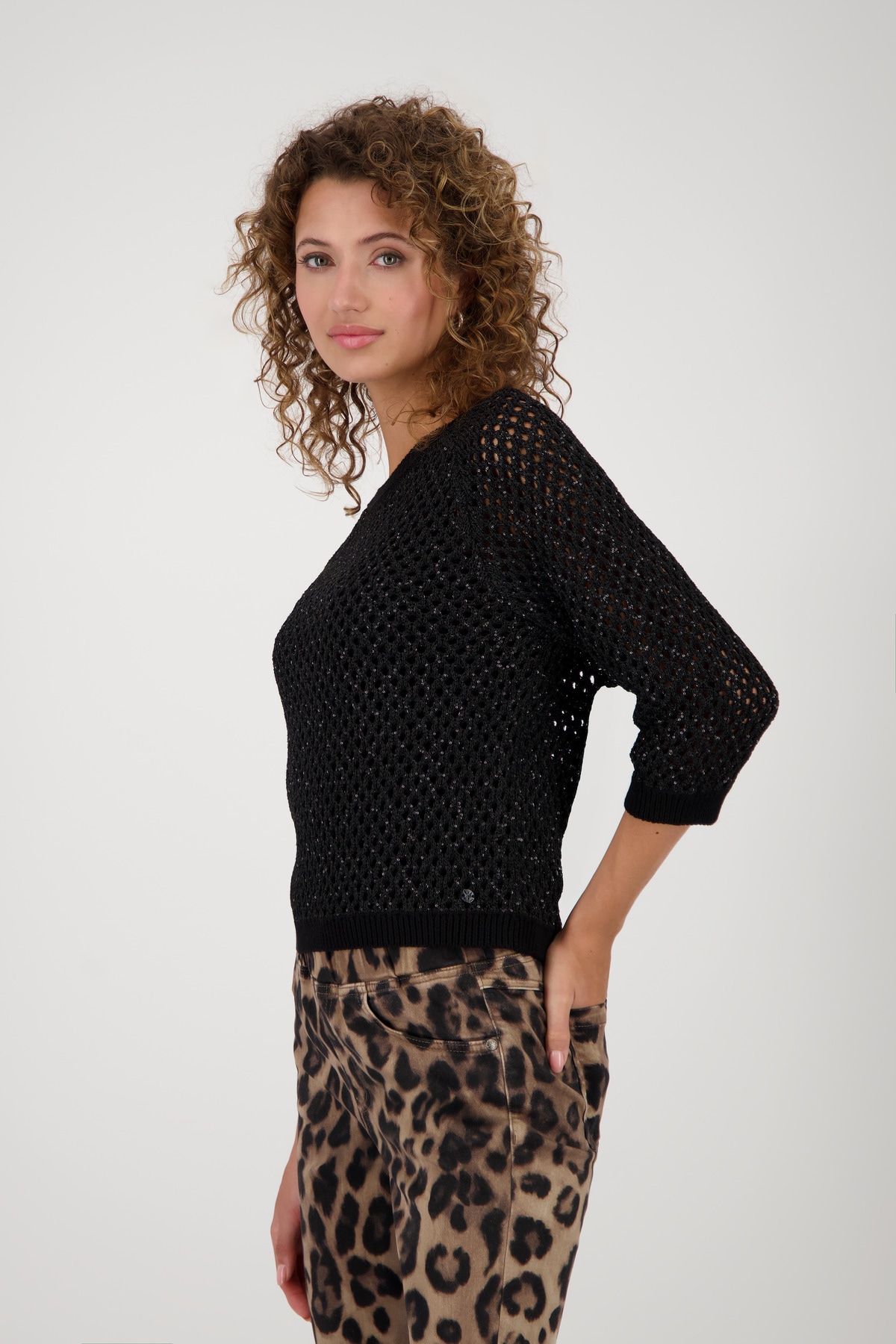 Monari Strickpullover »Pullover Pailletten«, Mit Rundhalsausschnitt