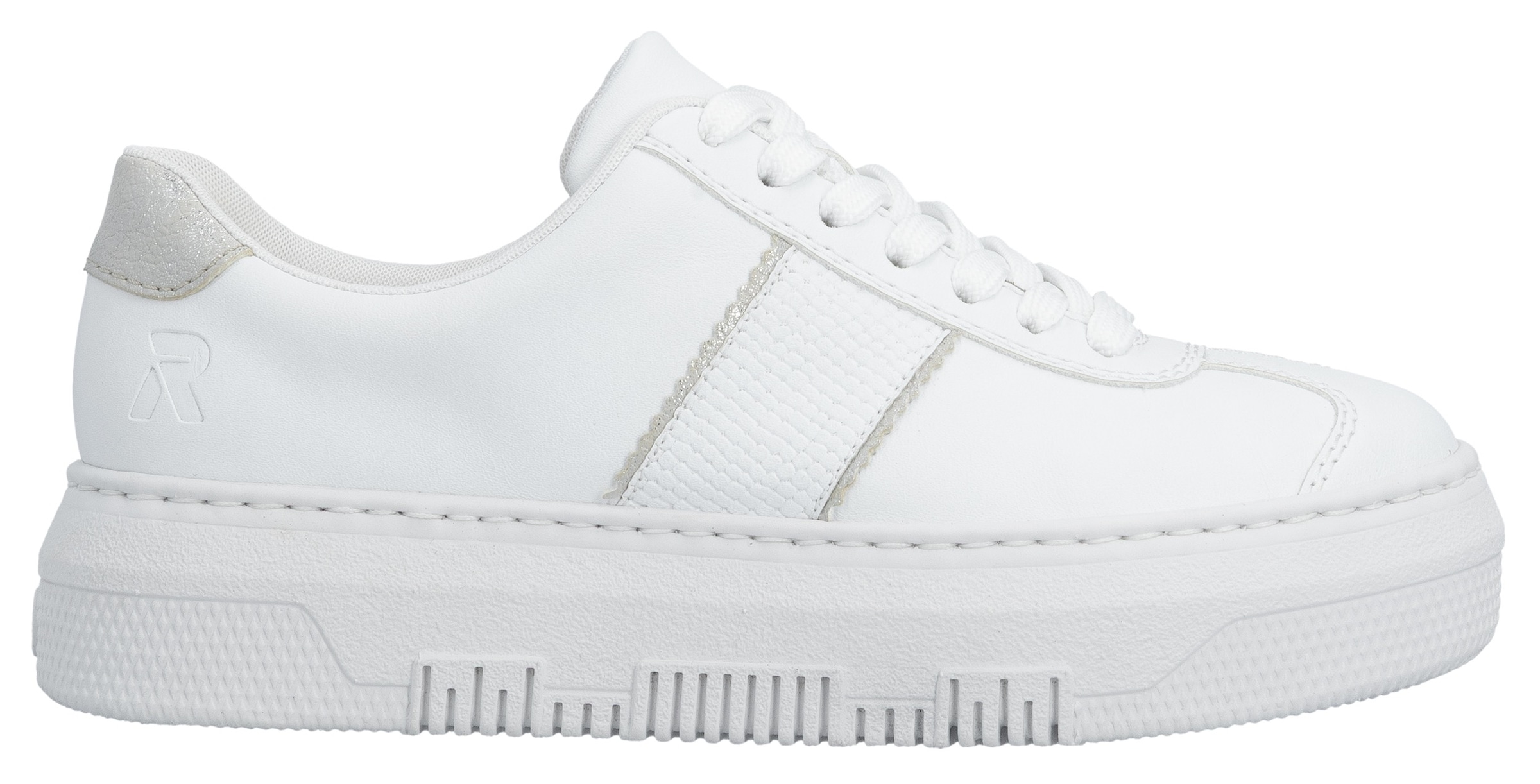 Rieker Plateausneaker  , Schnürschuh, Halbschuh, Freizeitschuh mit gepolstertem Schaftrand