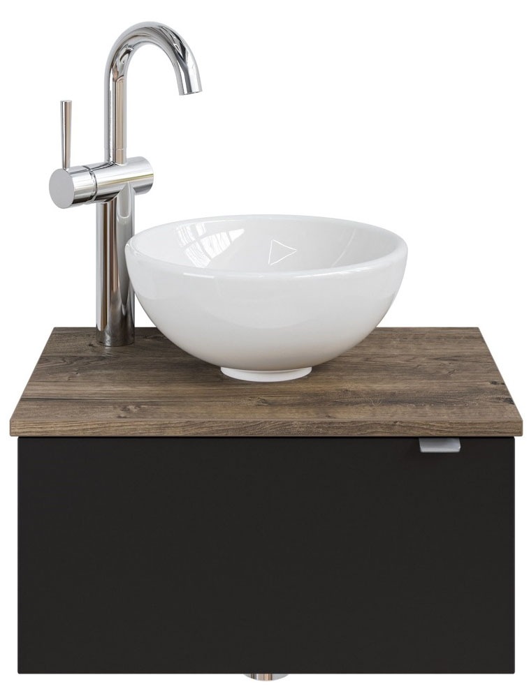 Saphir Waschtisch »Serie 6915 Waschschale mit Unterschrank für Gästebad, Gäste WC«, 51 cm mit Keramik-Aufsatzbecken und 1 Tür