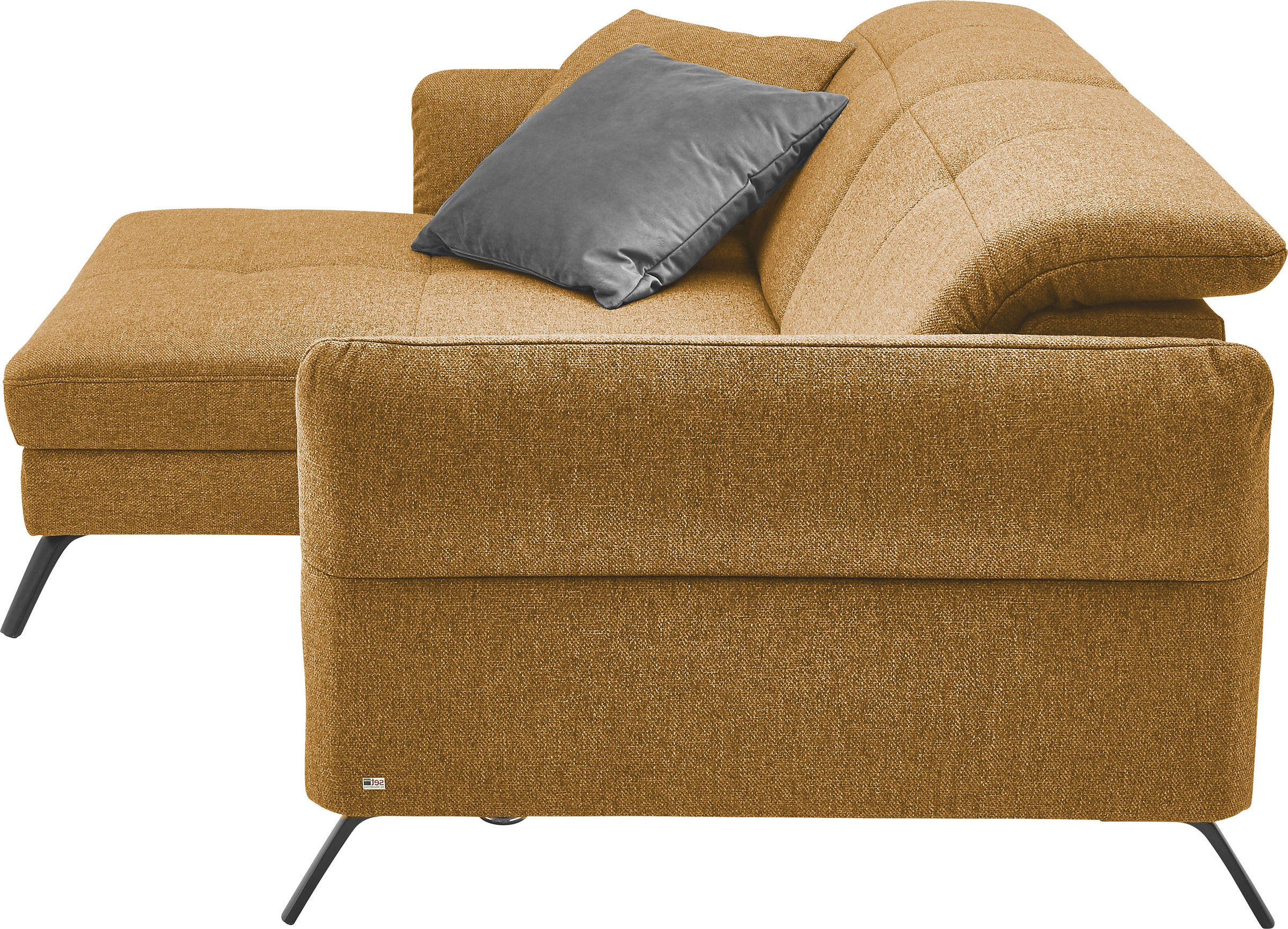 set one by Musterring Ecksofa »SO 4400 V« wahlweise mit motorischer Bettfunktion & Kopfverstellung, Fuß schwarz