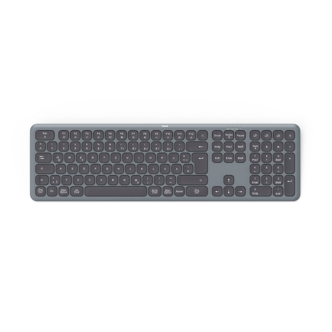 Hama Tastatur »Tastatur WK-550 (kabellos, QWERTZ, Multi-Device)« (ausklappbare Füße)