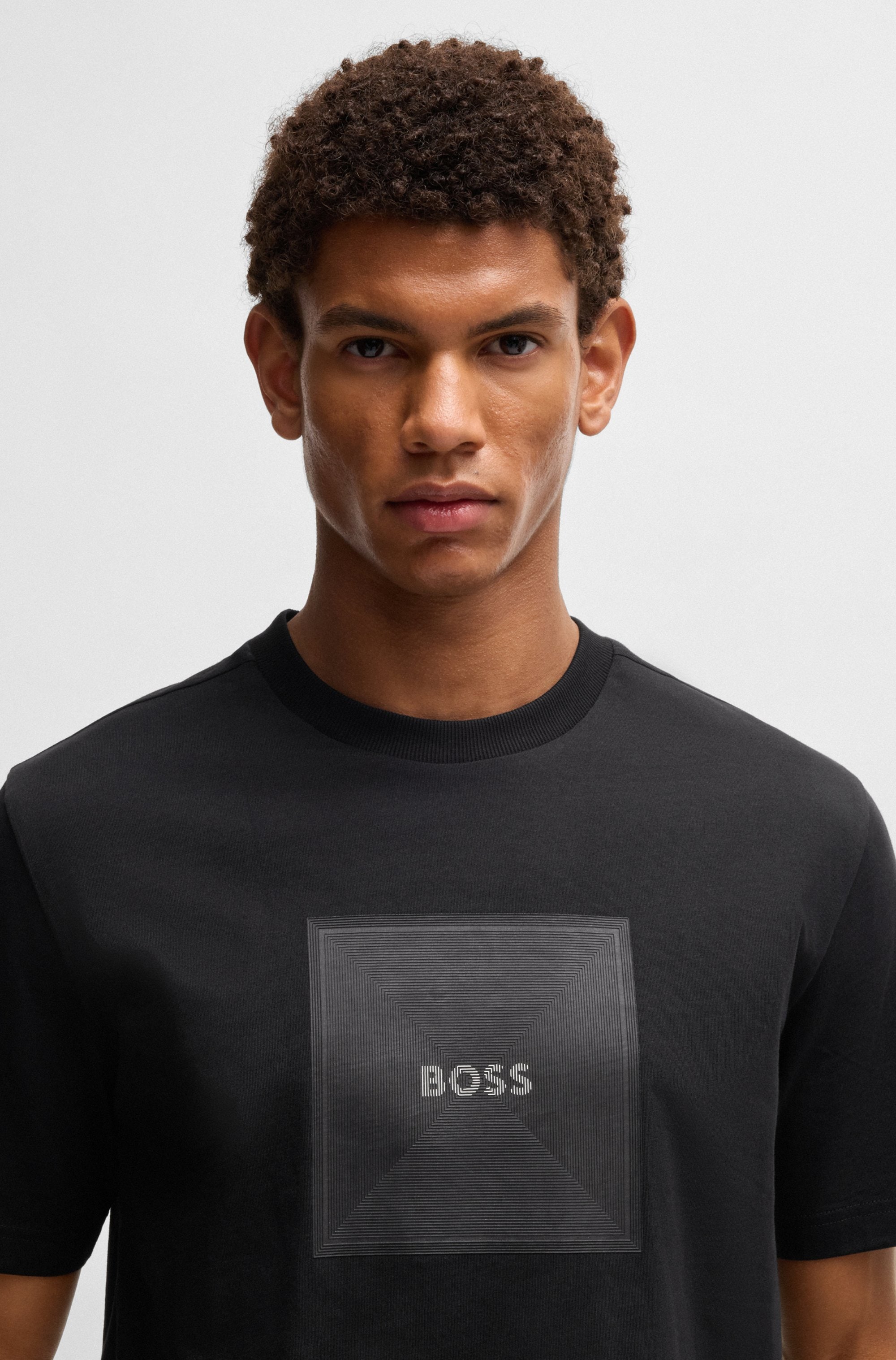 BOSS GREEN T-Shirt »Tee Logo Rib«, mit großem Aufdruck