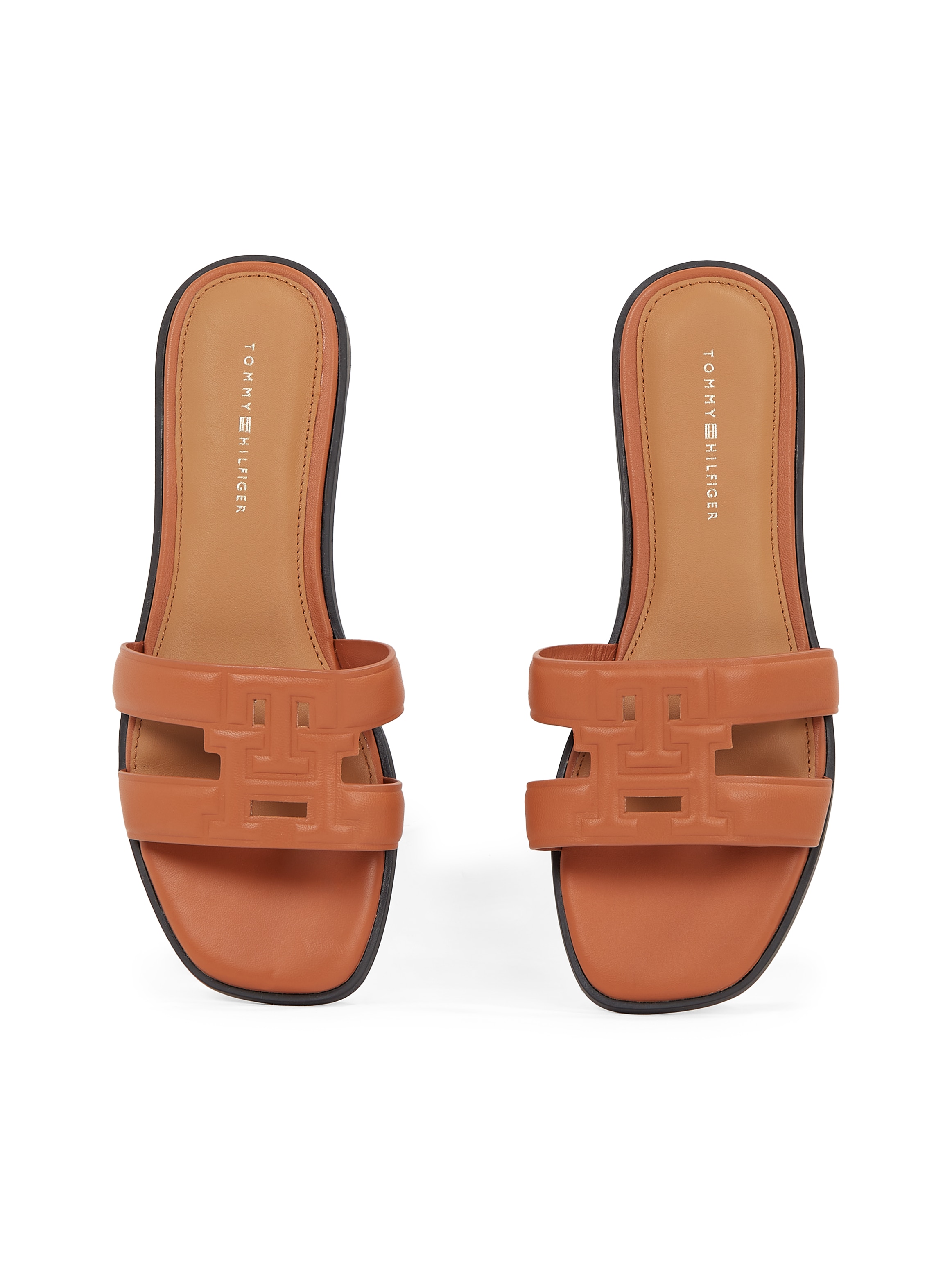 Tommy Hilfiger Pantolette »TH LOGO STRAP MULE«, Bequemschuh, Sommerschuh, Flats mit TH-Logo