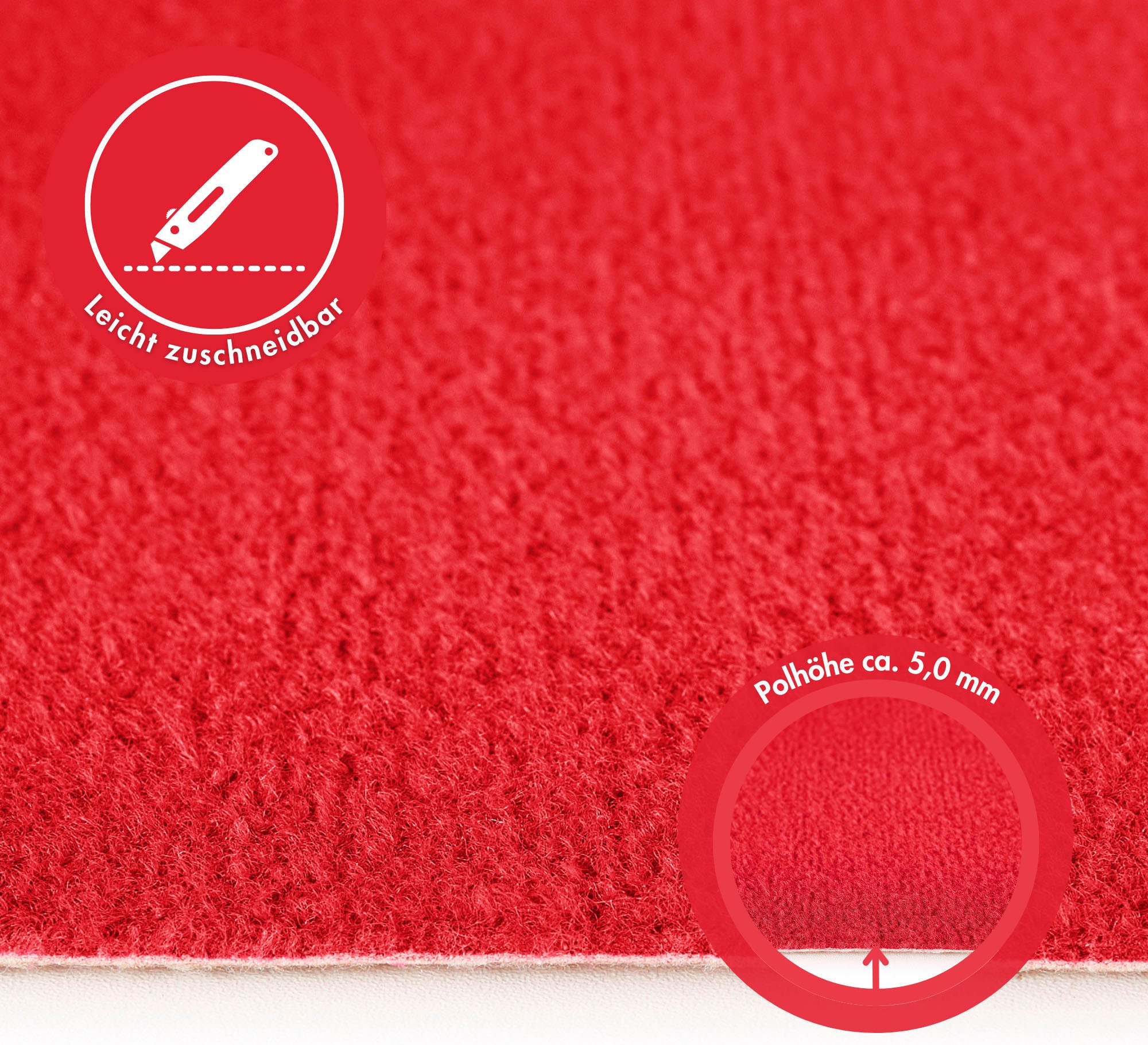 Andiamo Teppichboden »Sina, Velours, Made in Belgium«, rechteckig, 6 mm Höhe, Uni Farben, Breite 400 cm, strapazierfähig, pflegeleicht, Wohnzimmer