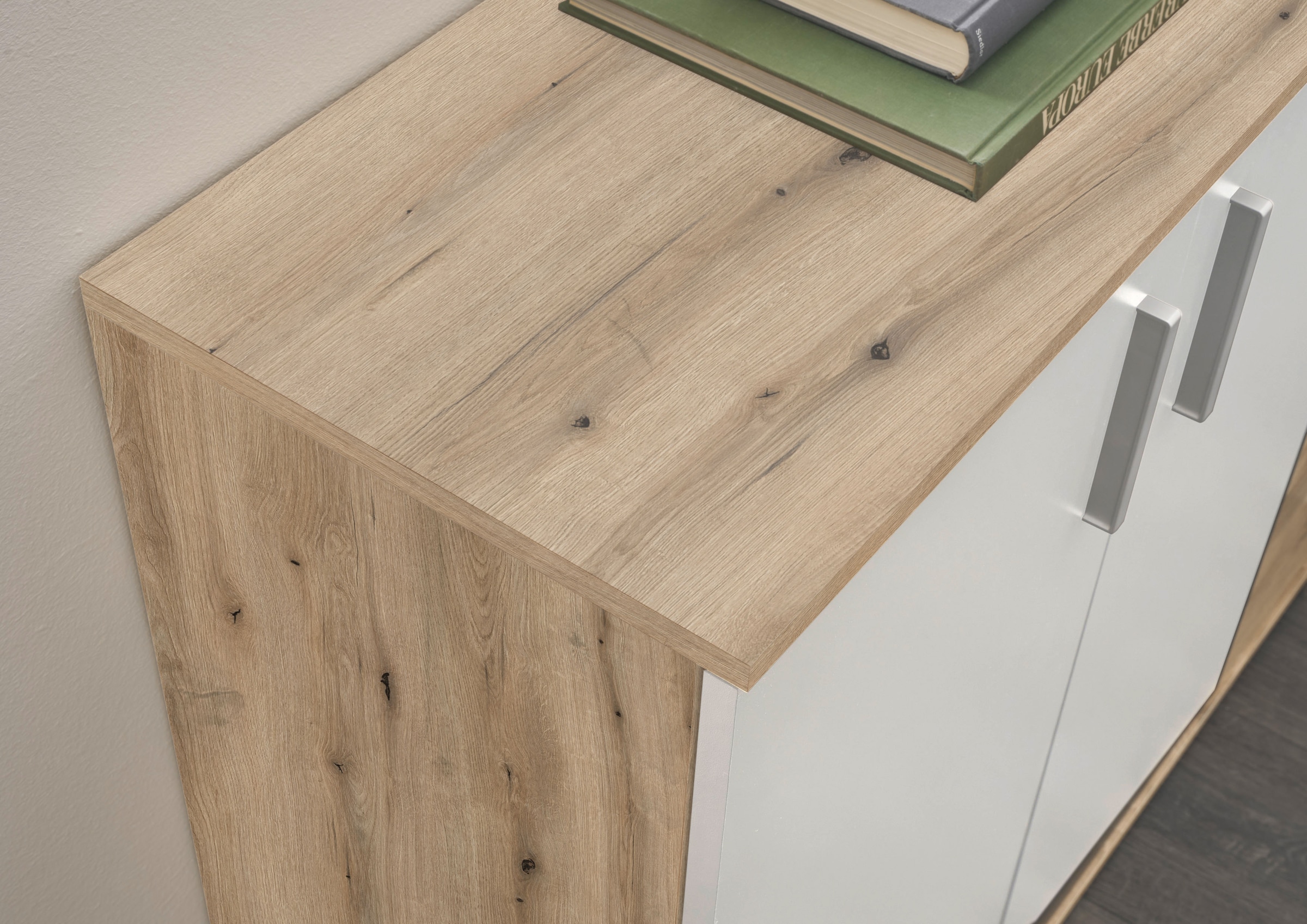 HBZ Kommode »BC-Drift-2, Sideboard Stellmaß BxHxT 160x84x35 cm«, (1 St.), Sideboard mit 3 Türen und 4 Schubkästen, 2 Einlegeböden