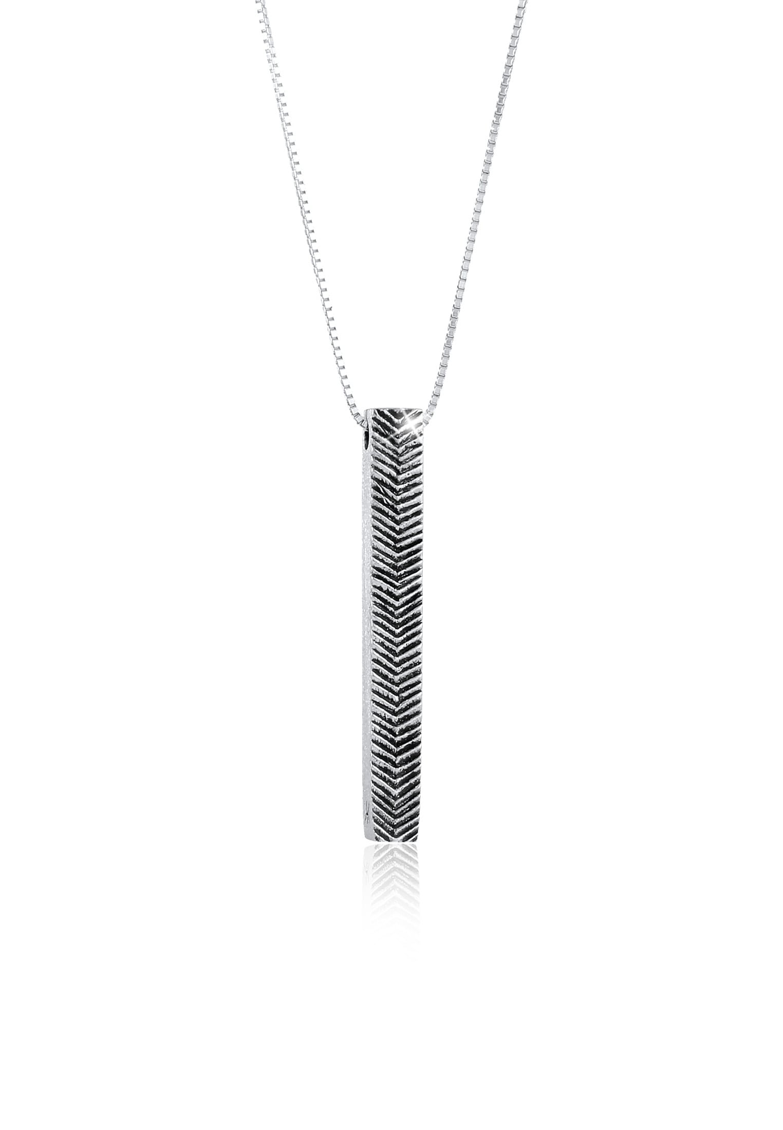 Kuzzoi Lange Kette »Halskette Herren Panzerkette Stab Barren 925 Silber«