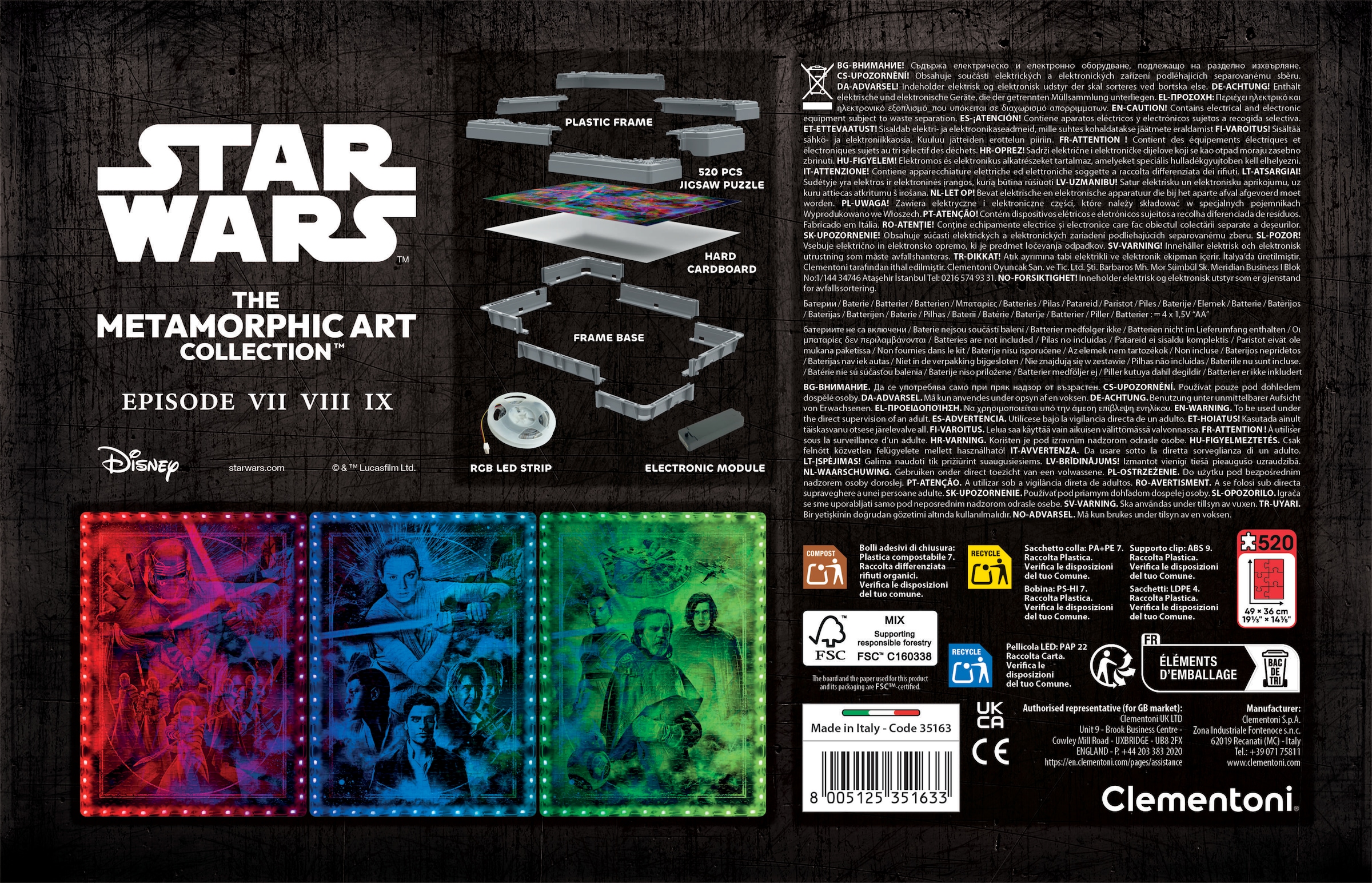 Clementoni® Puzzle »Star Wars - The Metamorphic Art Collection Episode 7-8-9« Mit Licht; Made in Europe