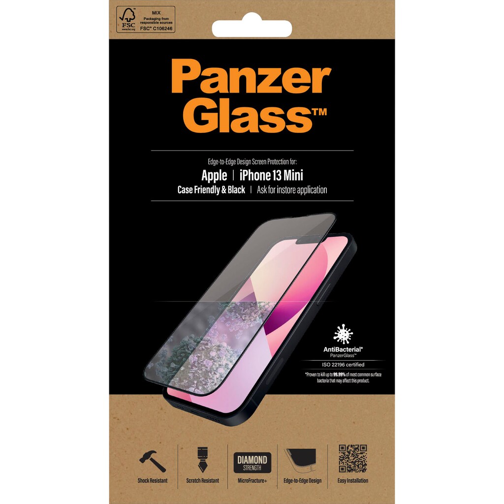 PanzerGlass Displayschutzfolie »PanzerGlass E2E CF für iPhone 13 mini«