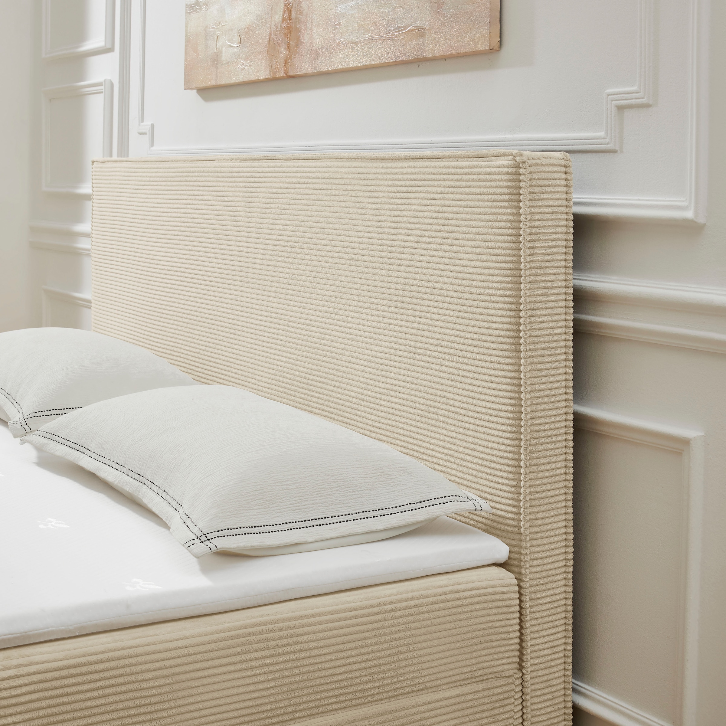 OTTO home Boxbett »Henno inkl. Bettkasten und Topper, Liegefläche 180x200cm« erhältlich in hochwertigem Cord-Stoff und der Größe 180x200 cm