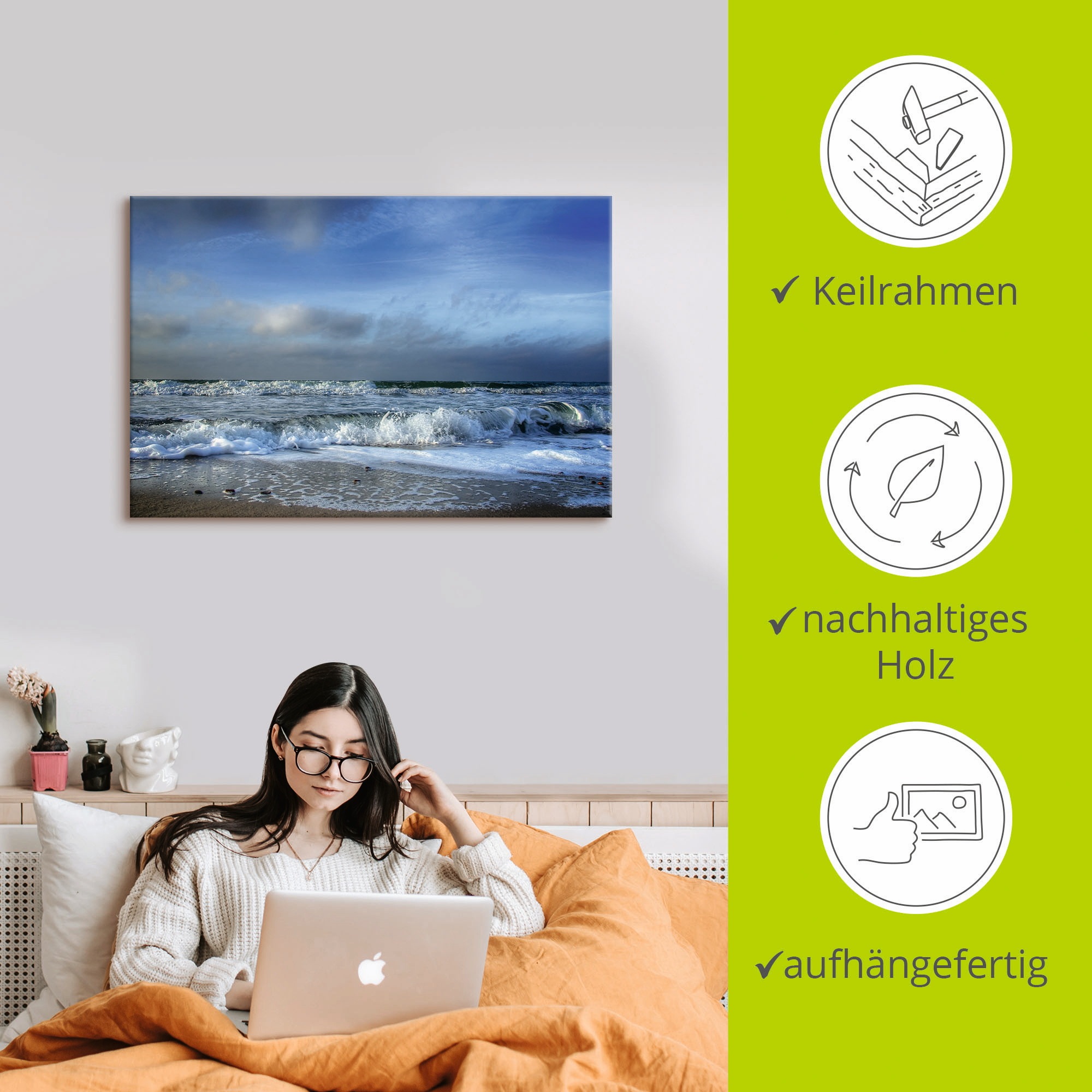 Artland Wandbild »Ostsee«, Strand, (1 St.), als Leinwandbild, Poster in verschied. Größen
