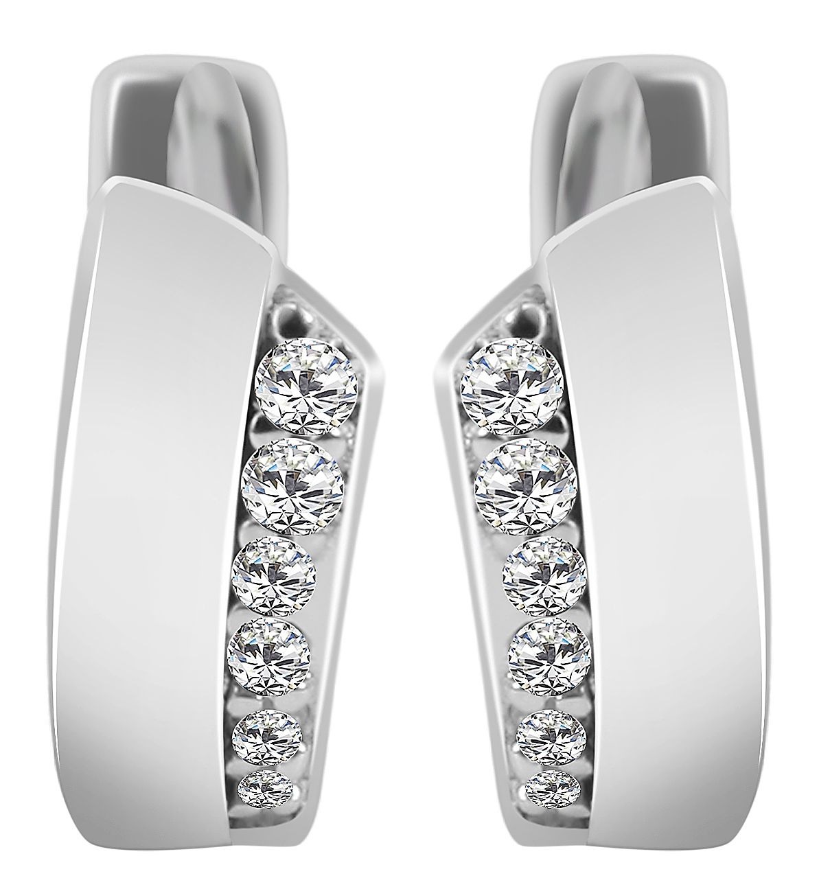 Adelia´s Paar Creolen »Damen Ohrringe ¿ Klappcreole aus 925 Silber mit Zirkonia«