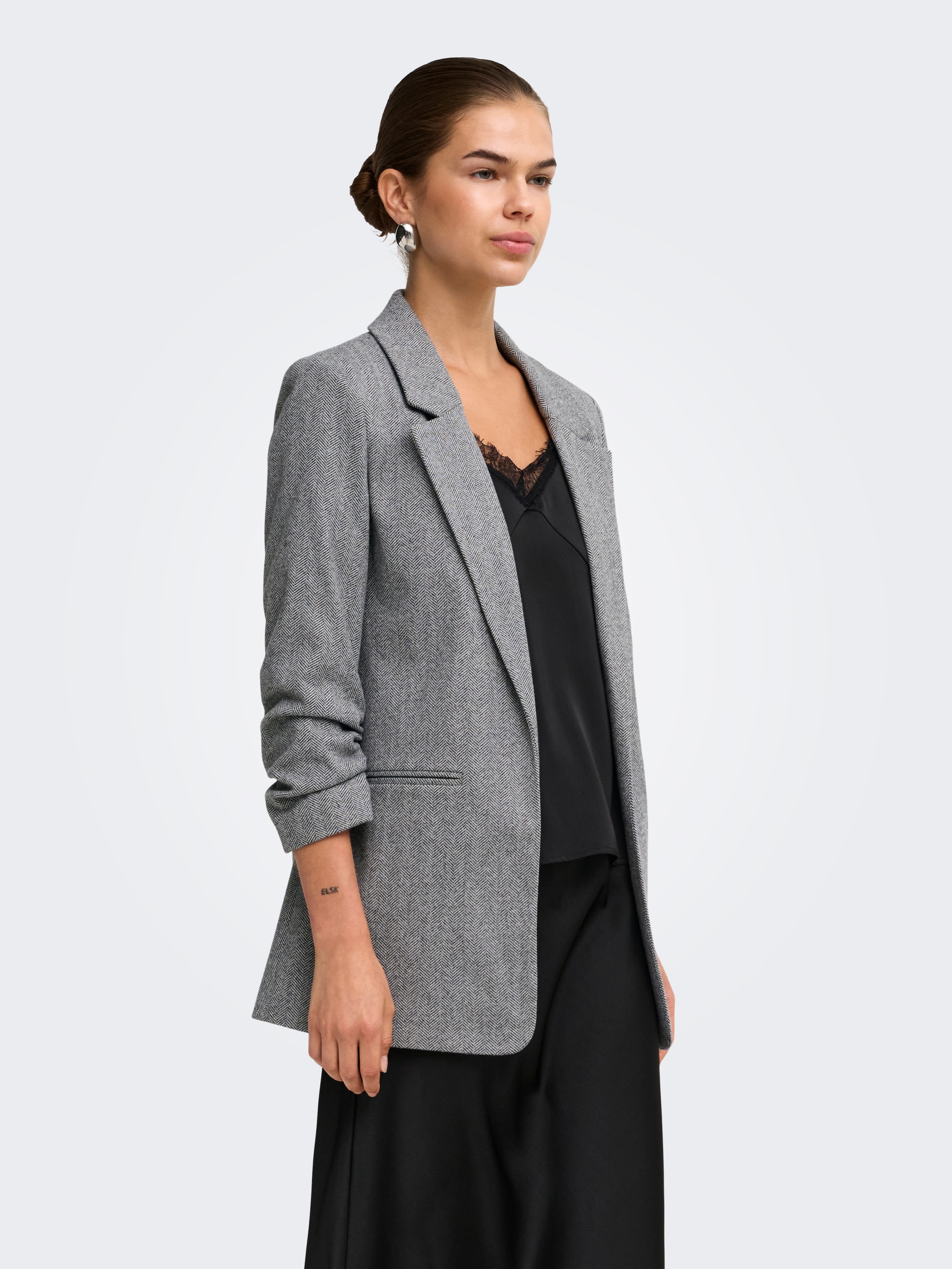 ONLY Longblazer »ONLCIVA 3/4 HERRINGBONE BLAZER CC TLR« Kunstfaser, regular fit