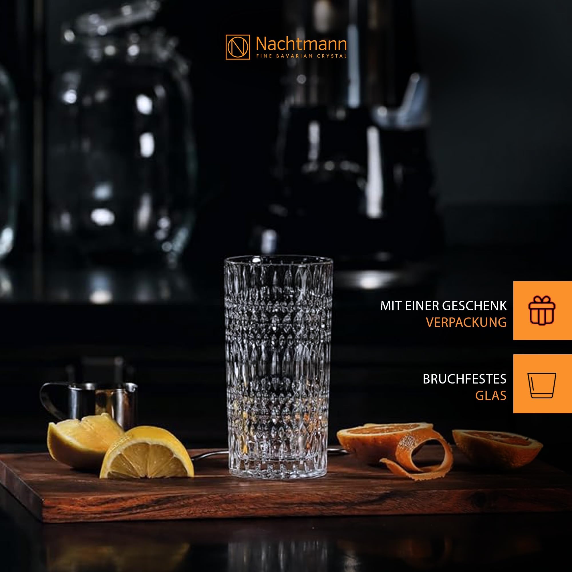 Nachtmann Latte-Macchiato-Glas »Latte Macchiato Gläser Ethno Barista 434 ml 2er Set transparent«