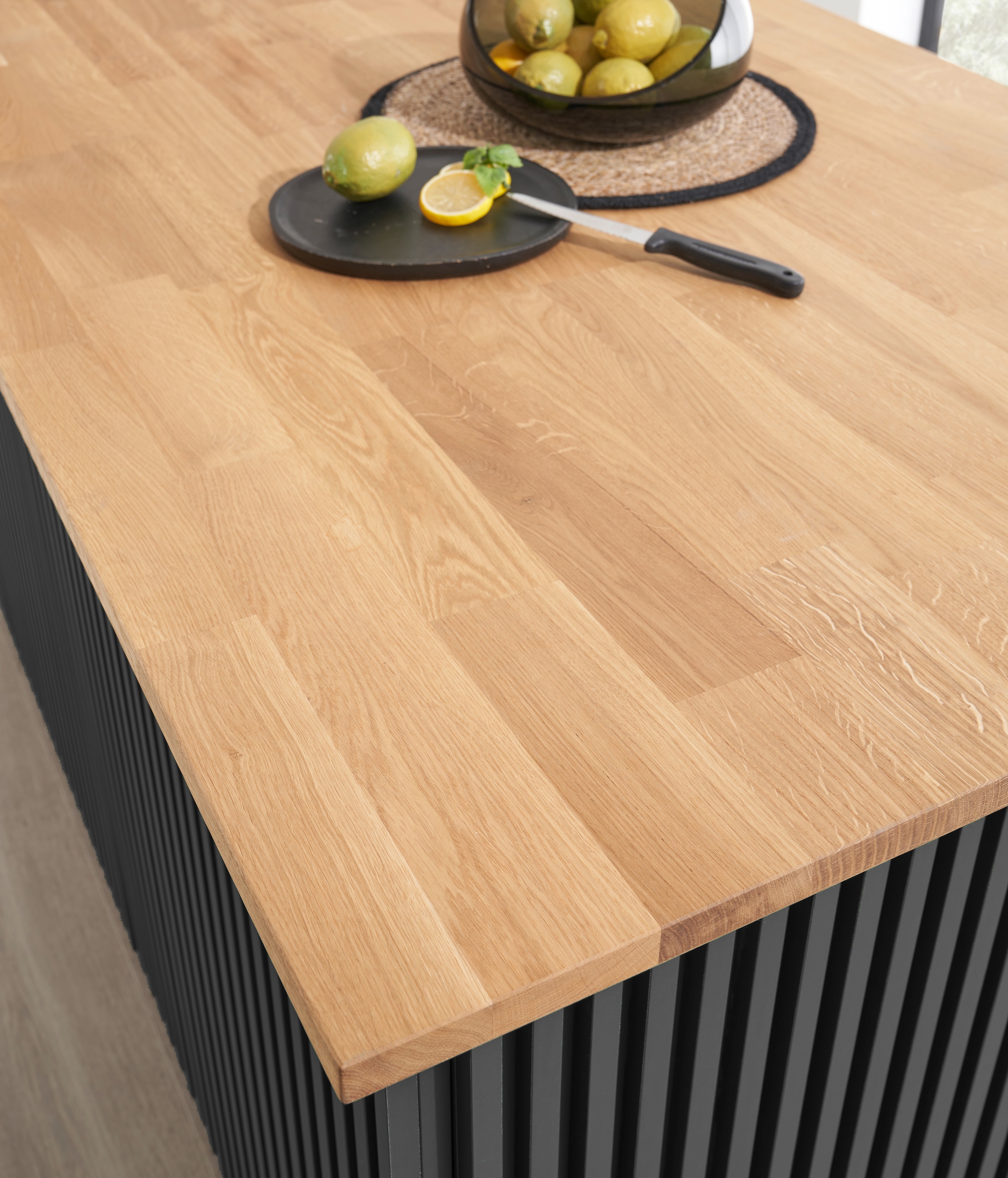 BASIC by Balculina Kücheninsel »Sandella B/H/T 160x87x90 cm« Breite 160 cm, Arbeitsplatte eiche massiv