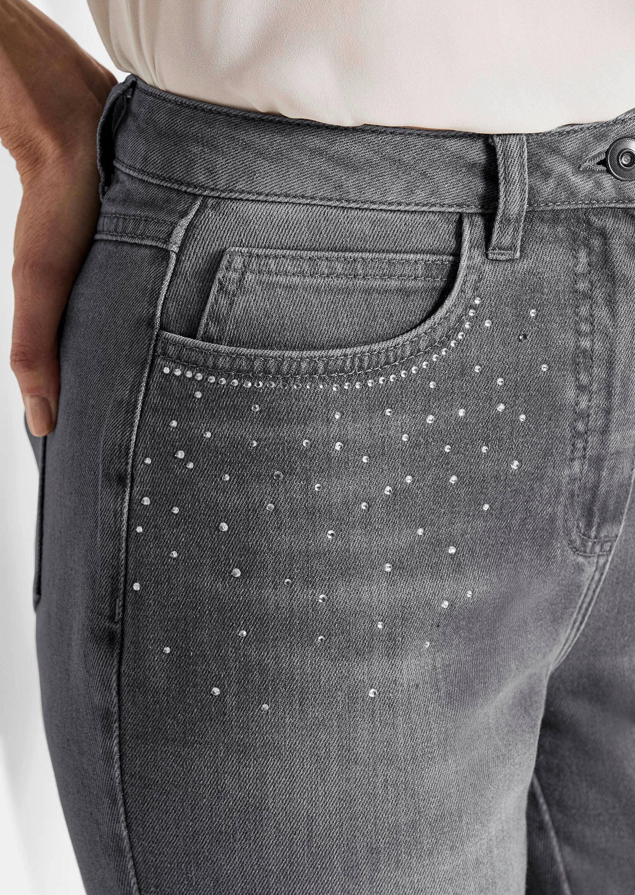 GOLDNER Stretch-Jeans »Kurzgröße Mom-Jeans SARA mit Formbund«